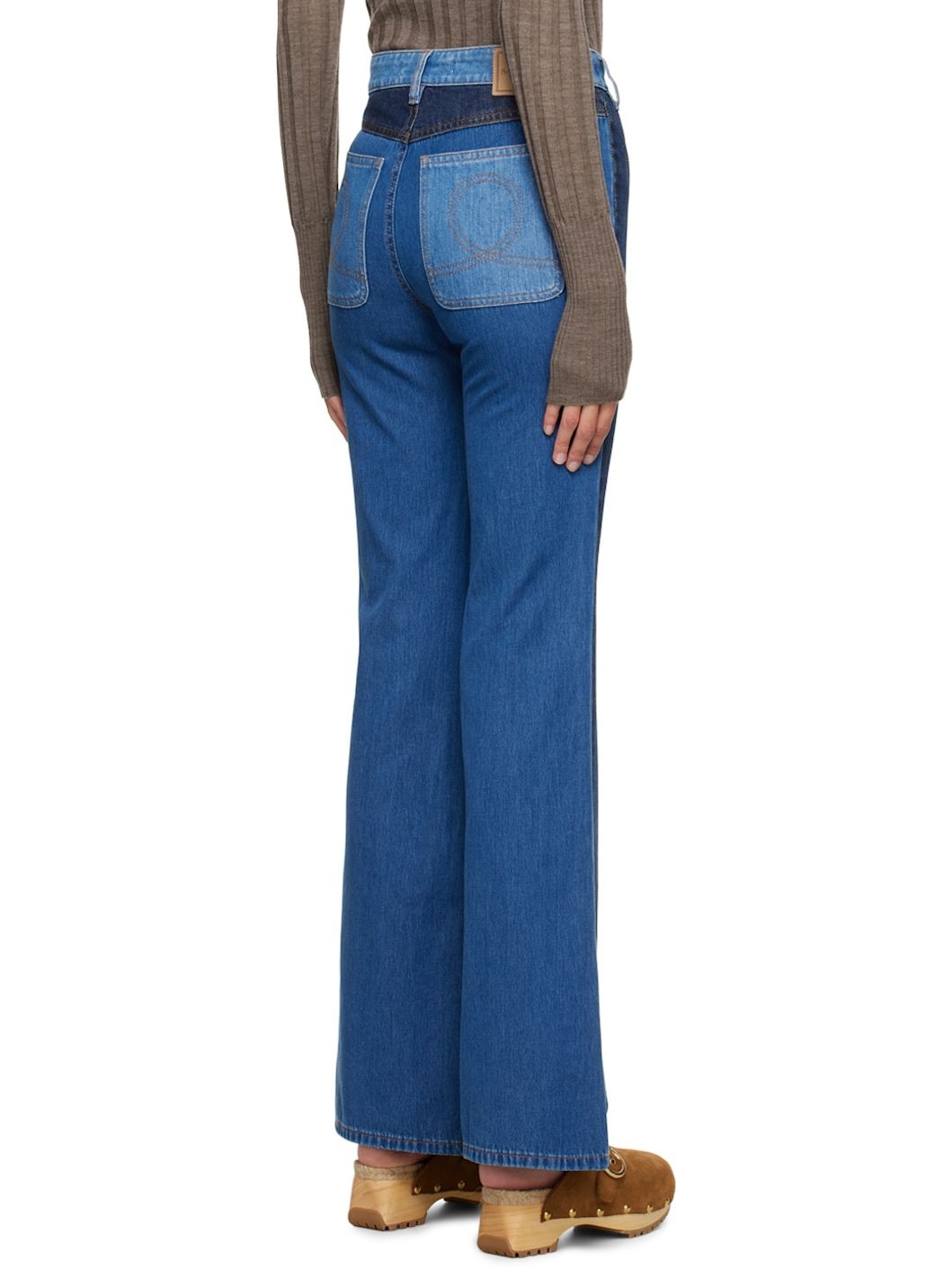 Blue High-Rise Straight Jeans - 3