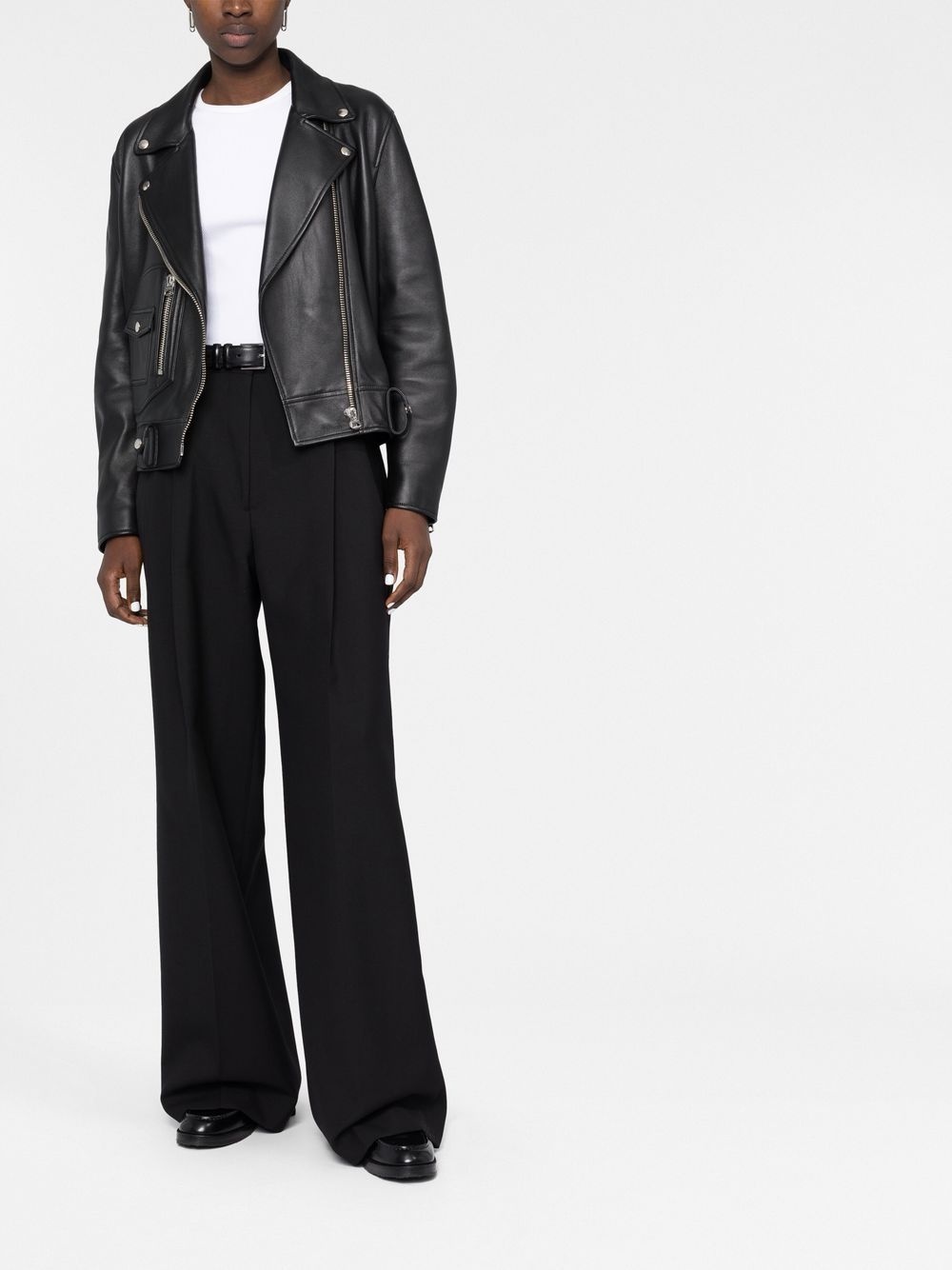 pleated wide-leg wool trousers - 2