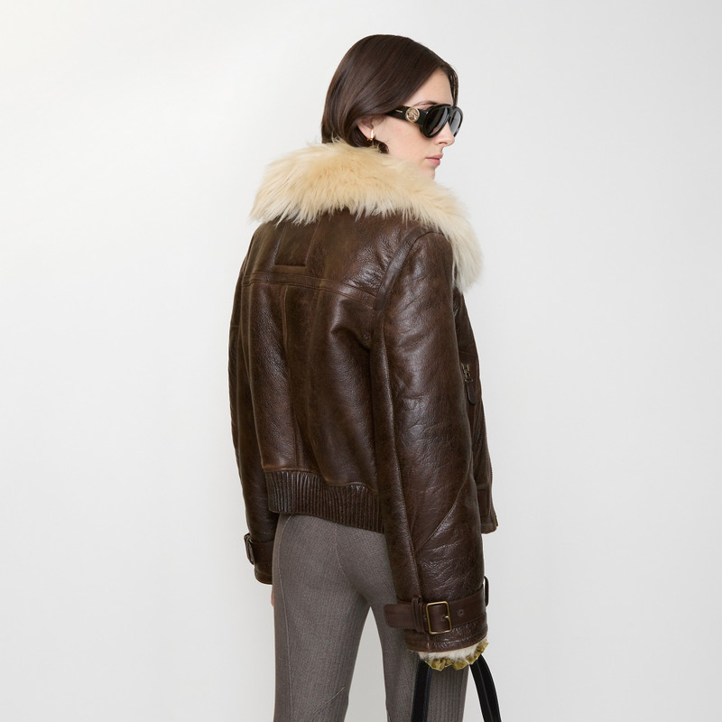 Cropped Shearling Aviator Jacket 4