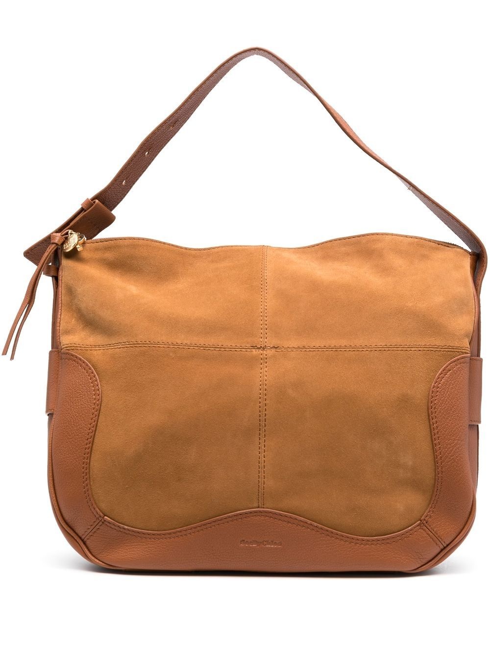 Hana panelled-leather shoulder bag - 1