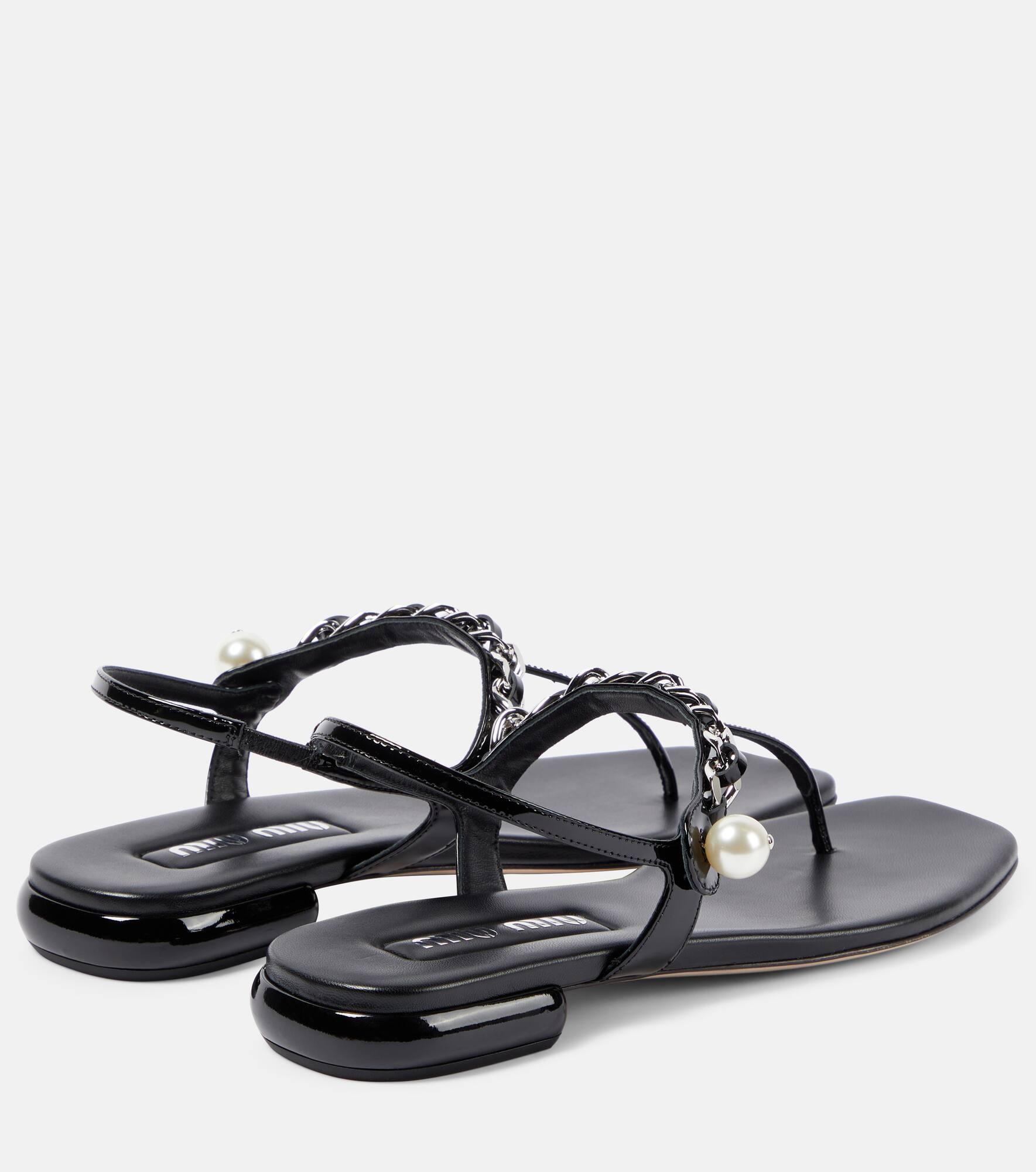 Patent leather thong sandals - 3