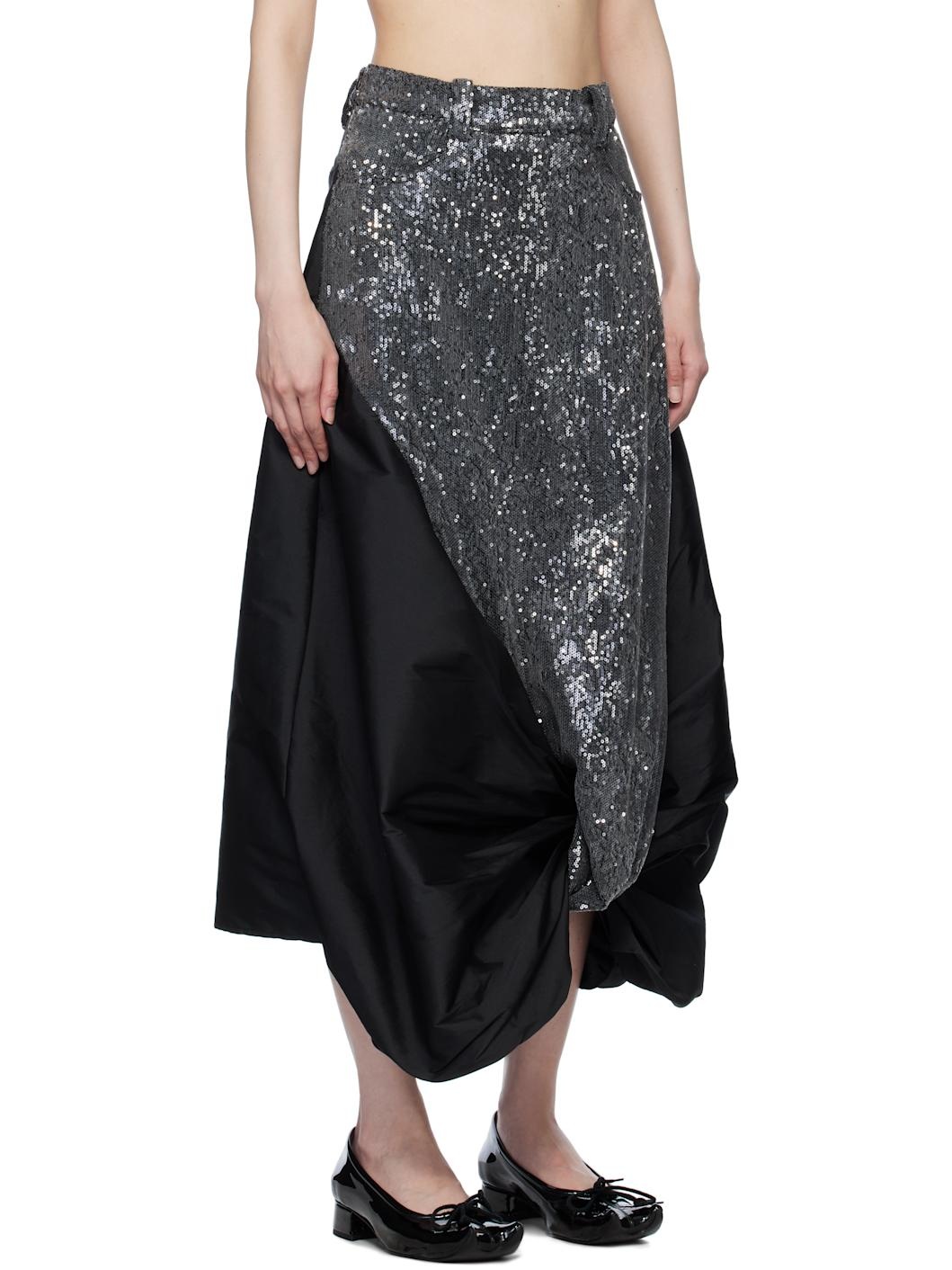 Black Boletus Midi Skirt - 2