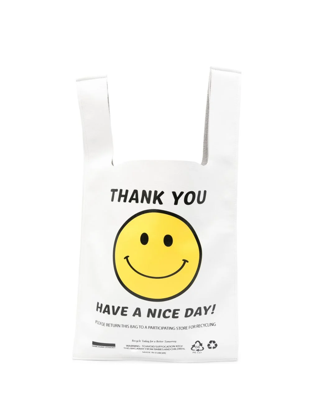 graphic-print leather tote bag - 1