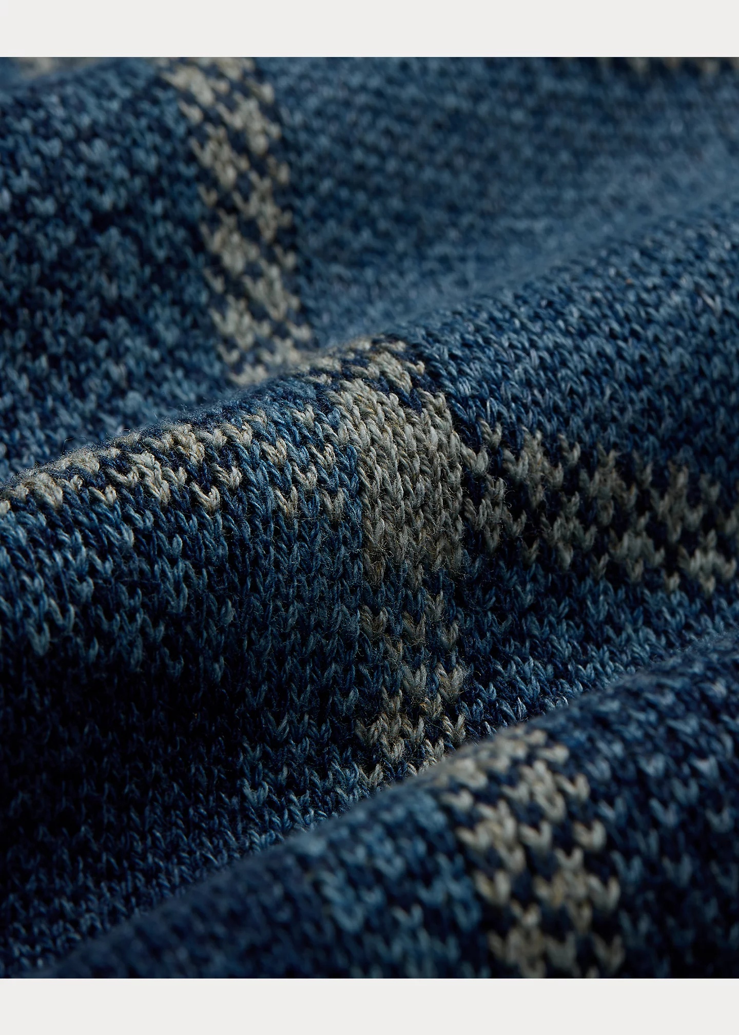 Indigo Plaid Cotton-Linen Cardigan - 6