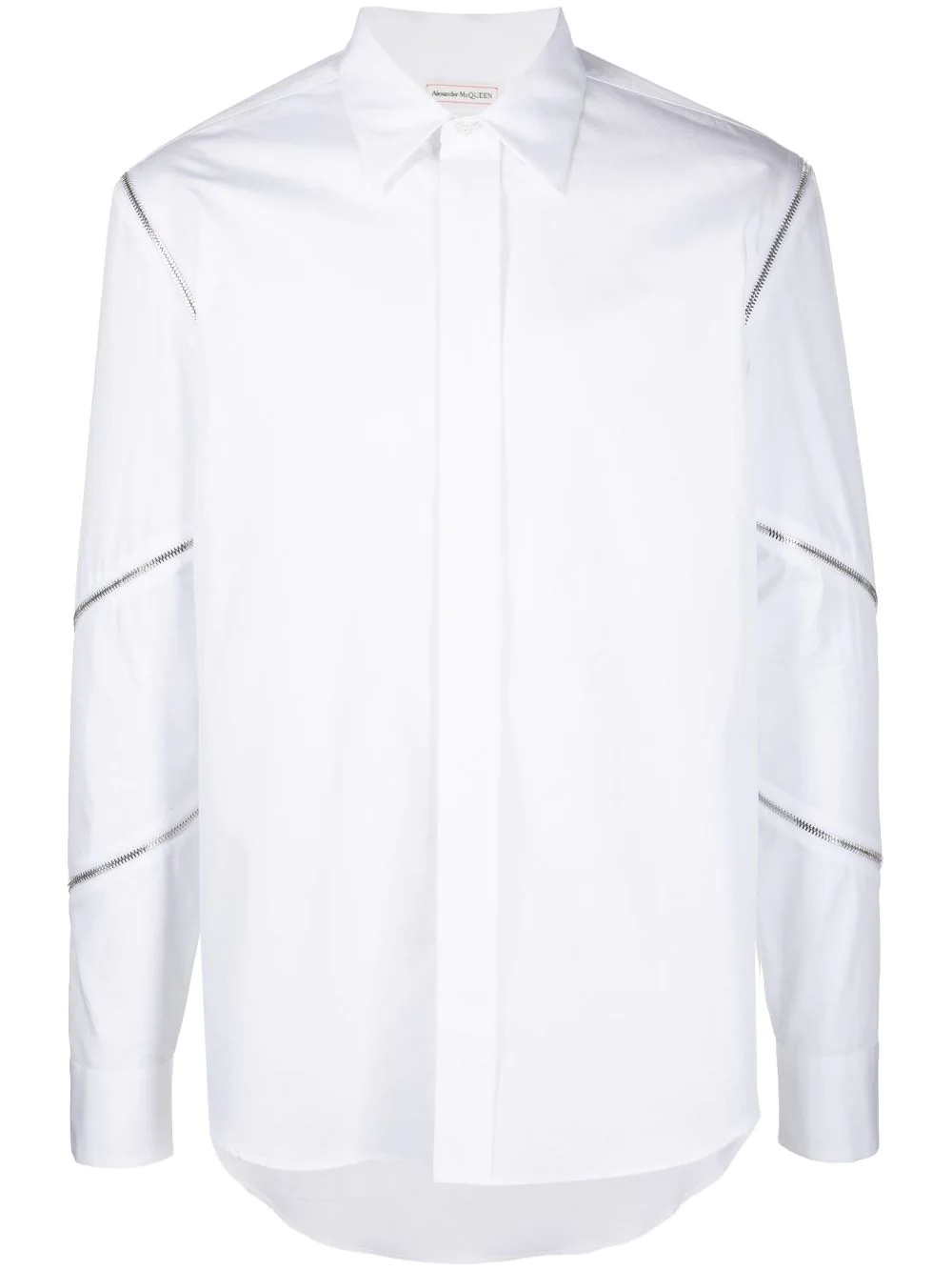 zip-detail long-sleeve shirt - 1