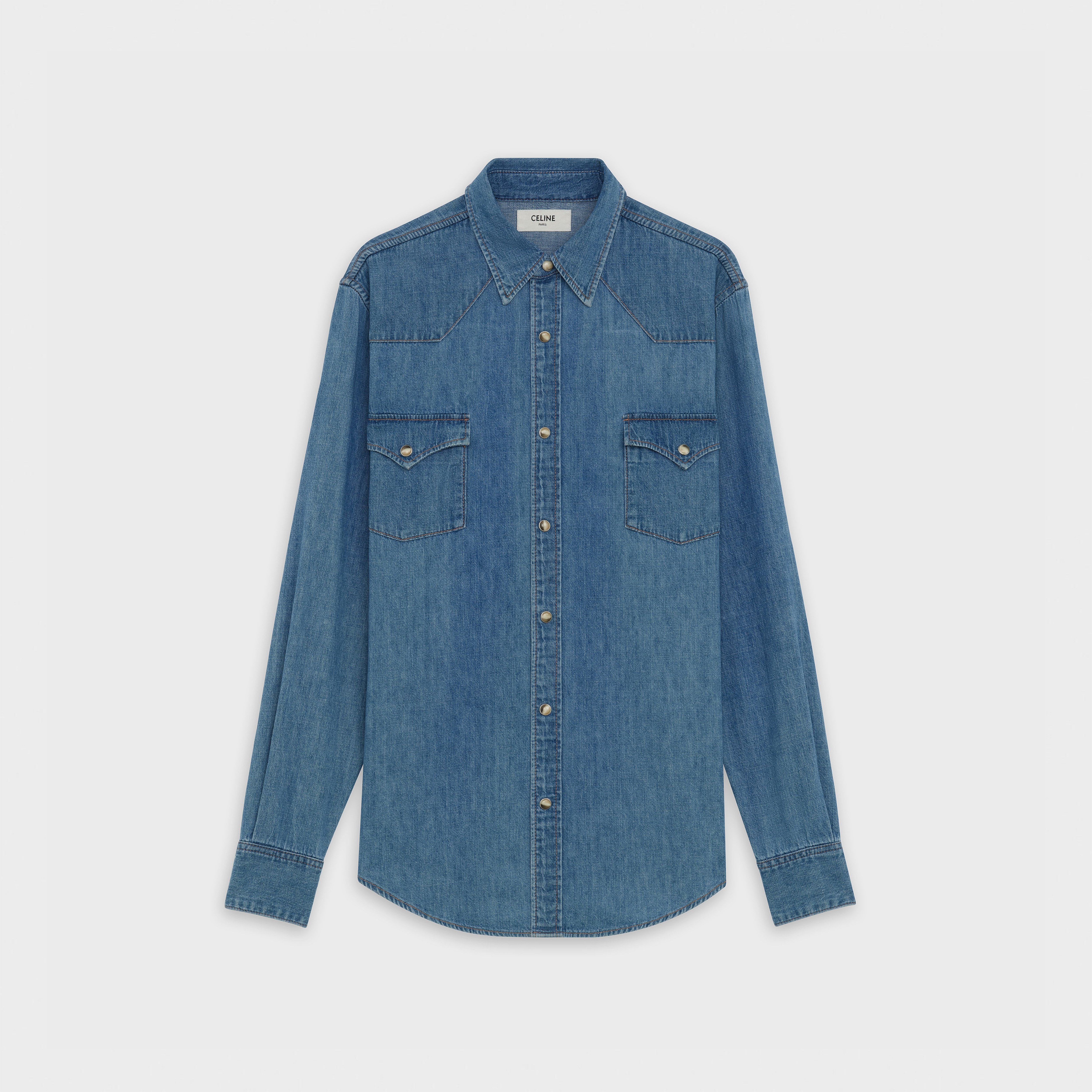 western shirt in lightweight denim - 1