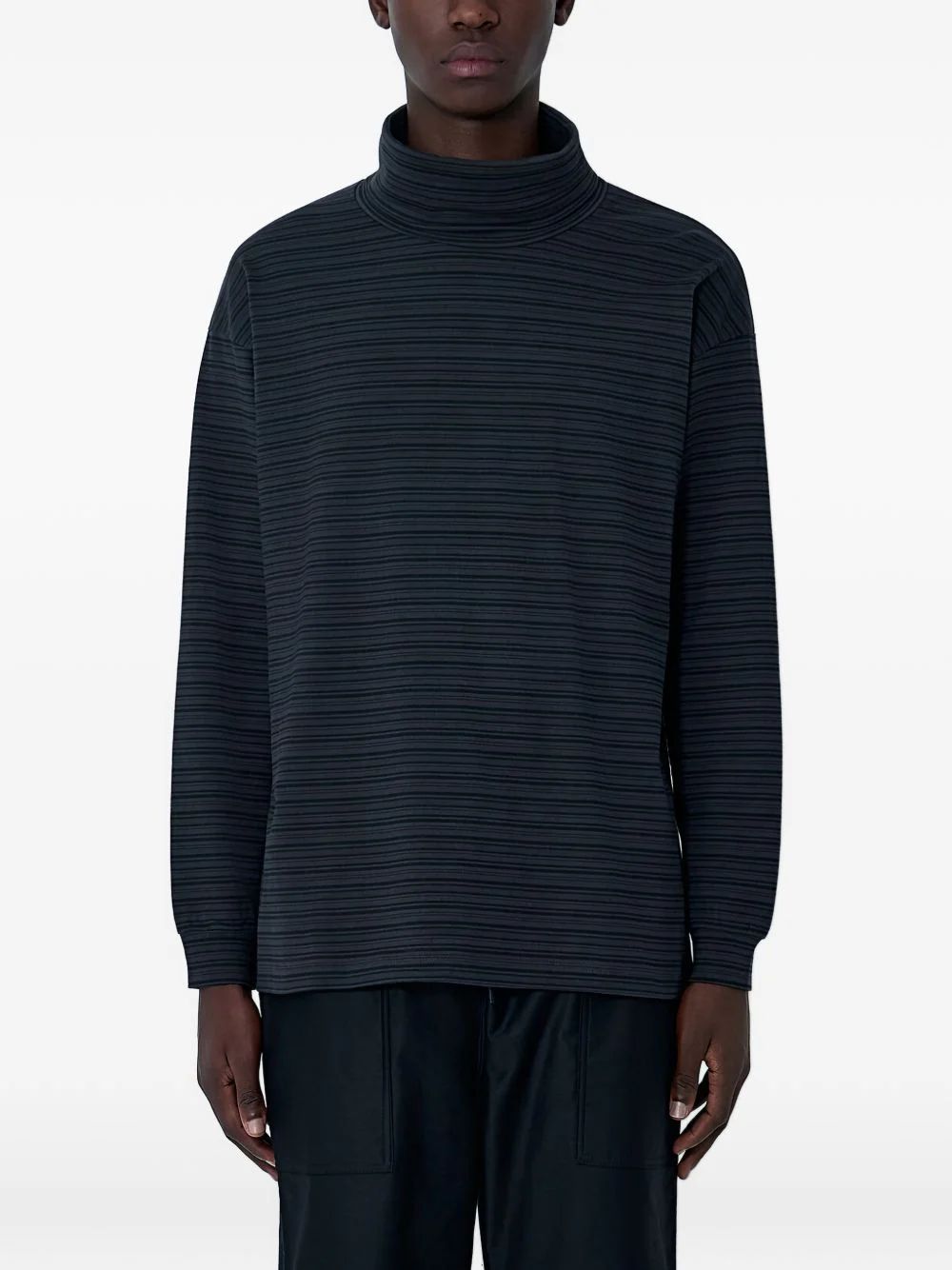striped turtleneck sweatshirt - 1