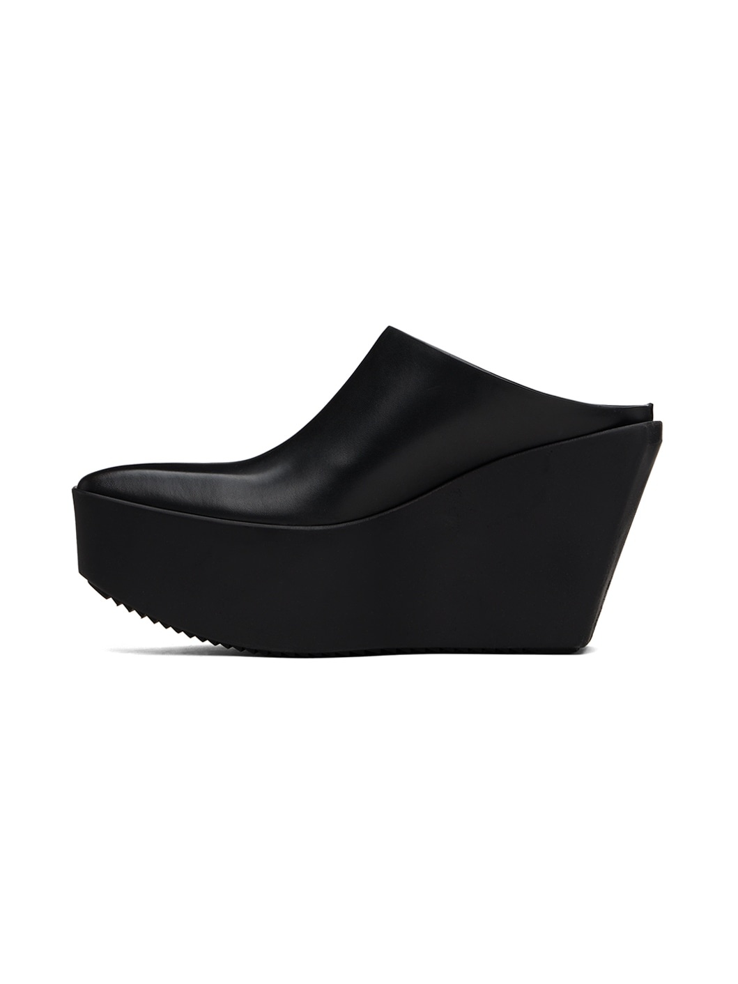 Black Sliver Platform Mules - 3