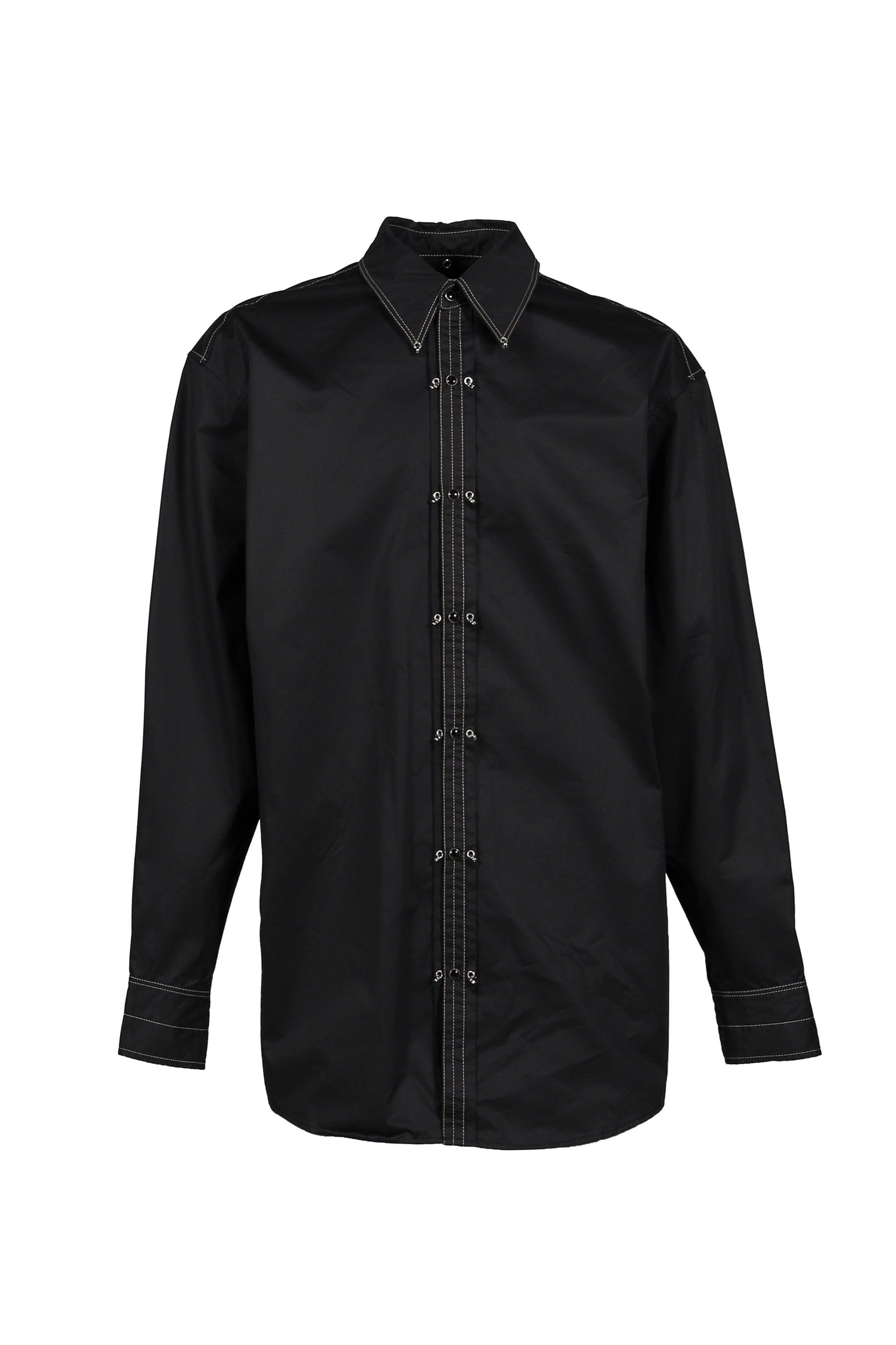 EMBELLISHED METAL SHIRT / BLK - 5