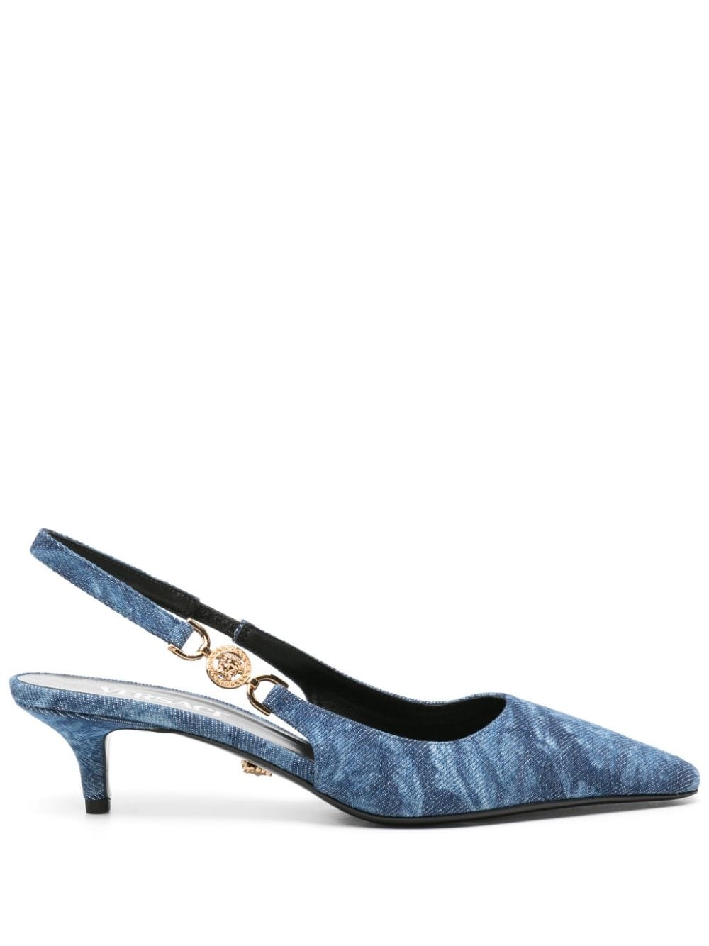 40mm Barocco-print denim pumps - 1