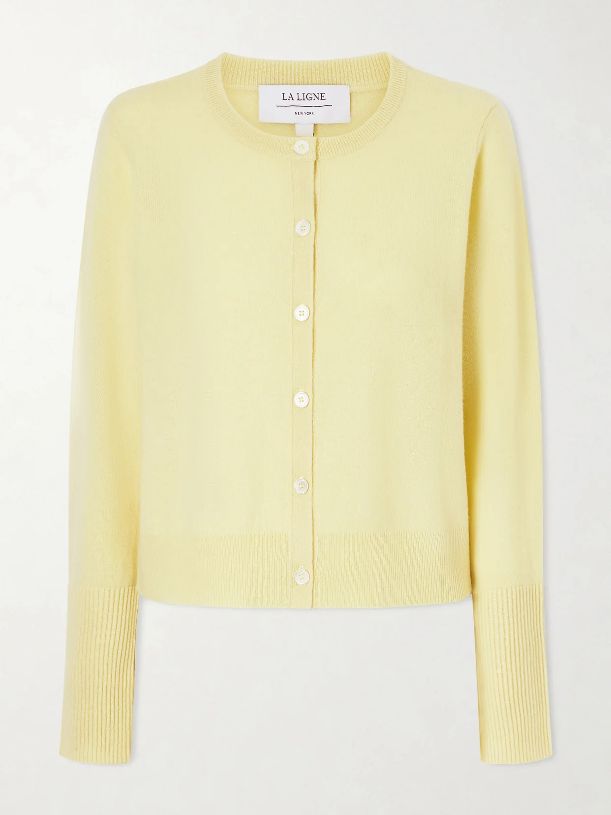 Solid Lean Lines Cashmere Cardigan - 1