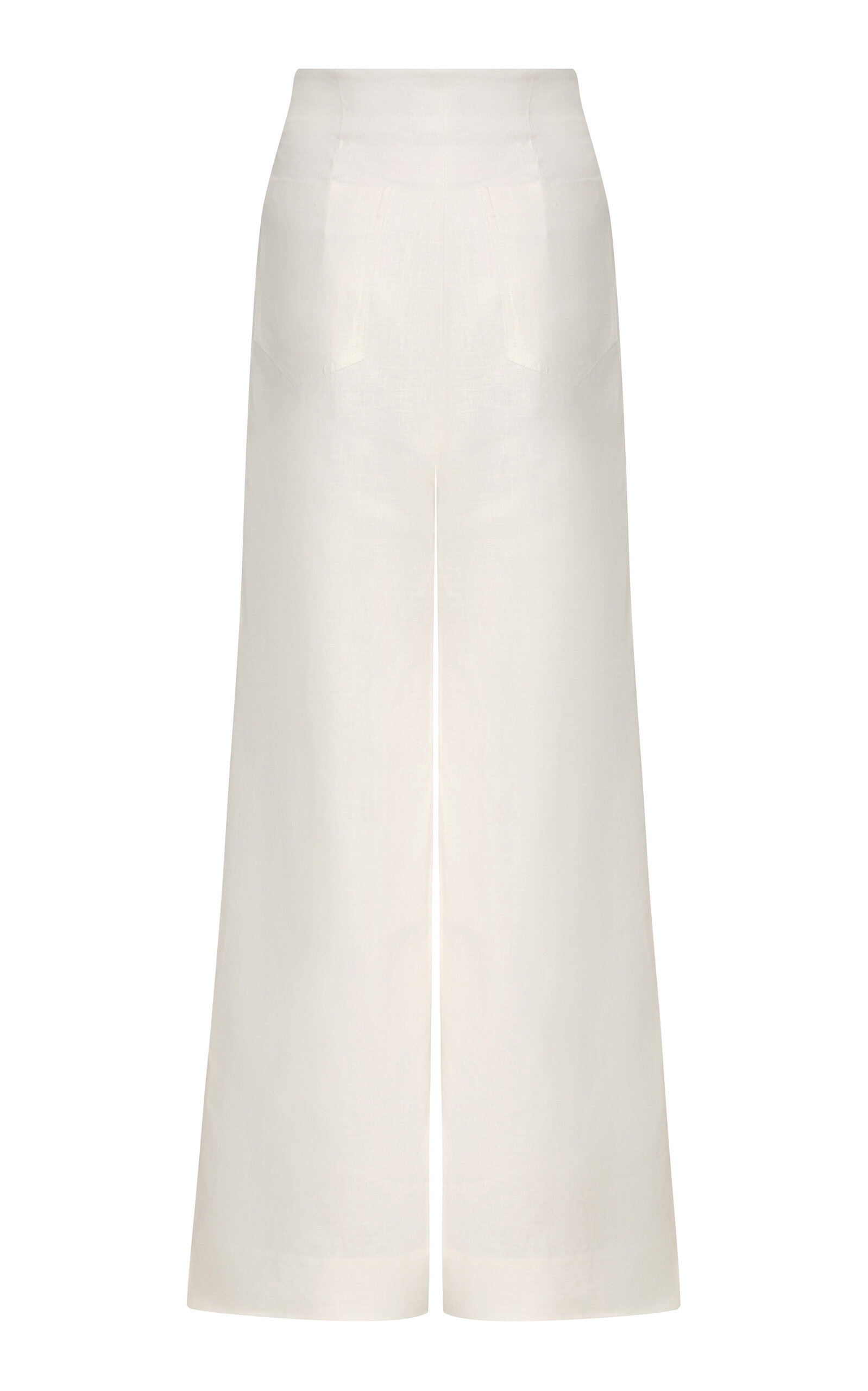 Me Hablas Linen Wide-Leg Pants off-white - 6