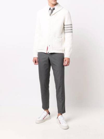 Thom Browne 4-Bar shawl-collar jersey-stitch cardigan outlook