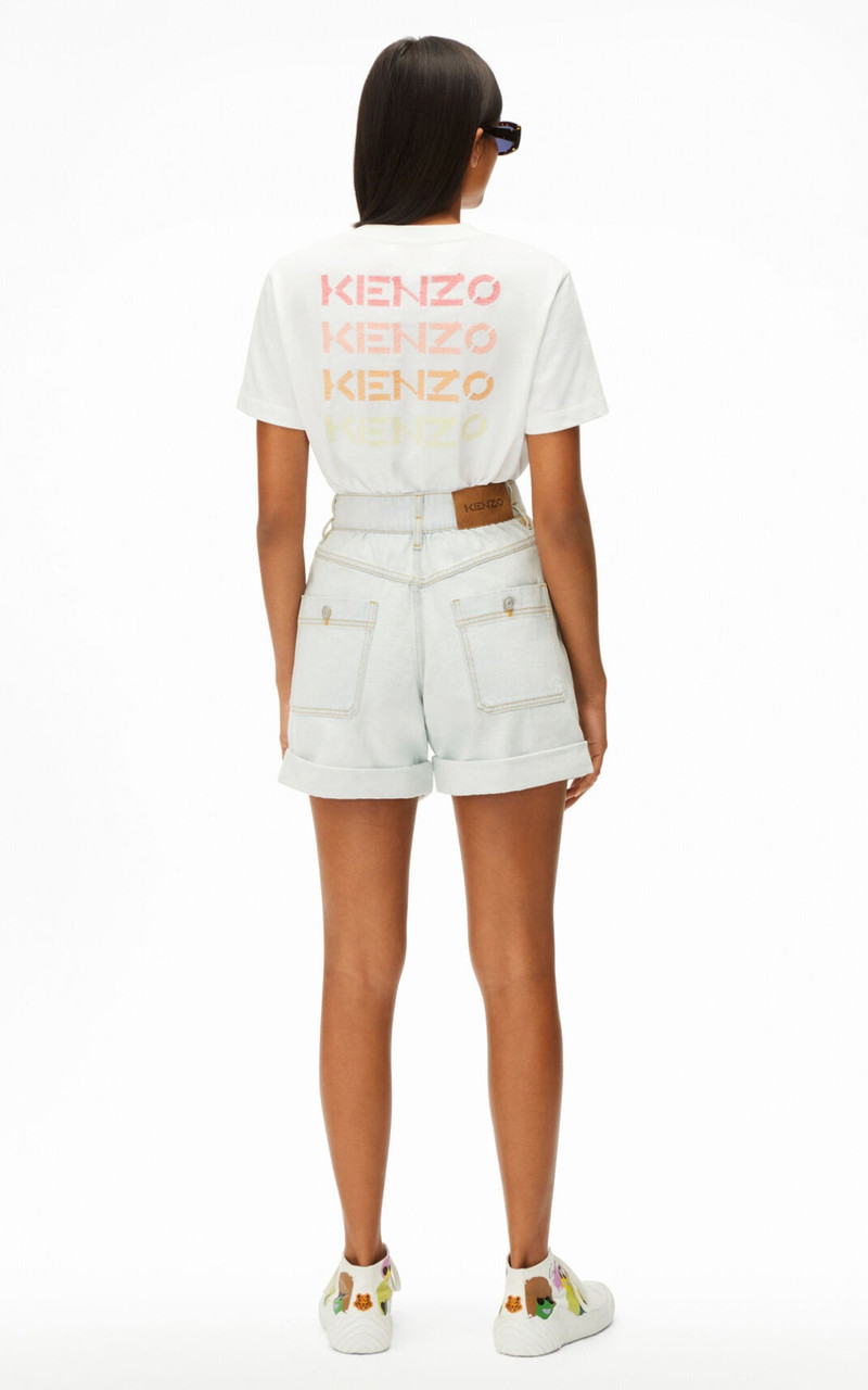 High-waisted organic denim shorts 3