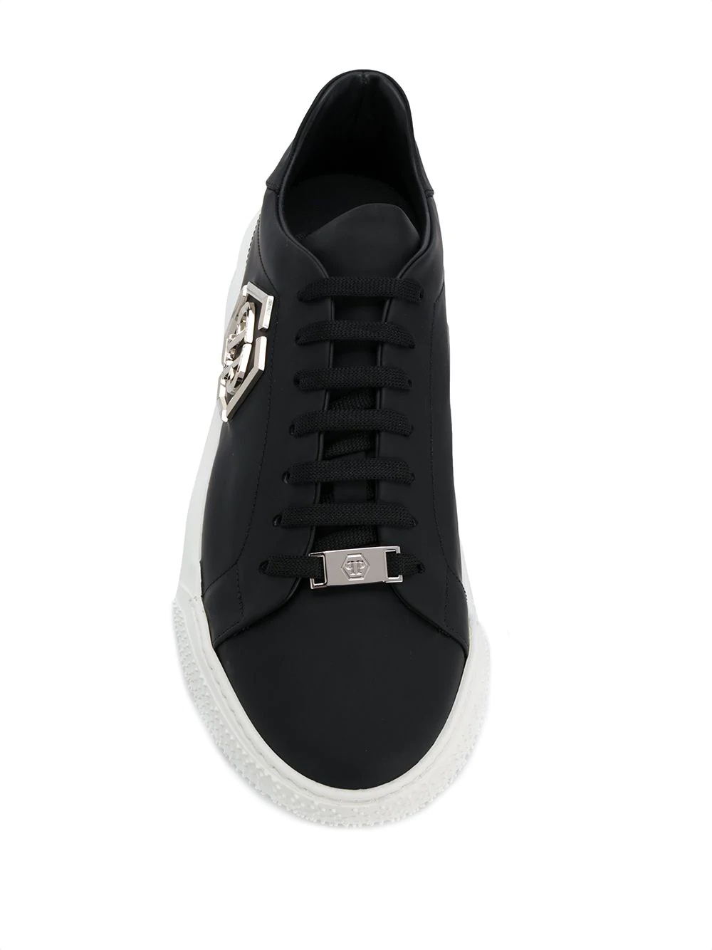 logo plaque low top sneakers - 4