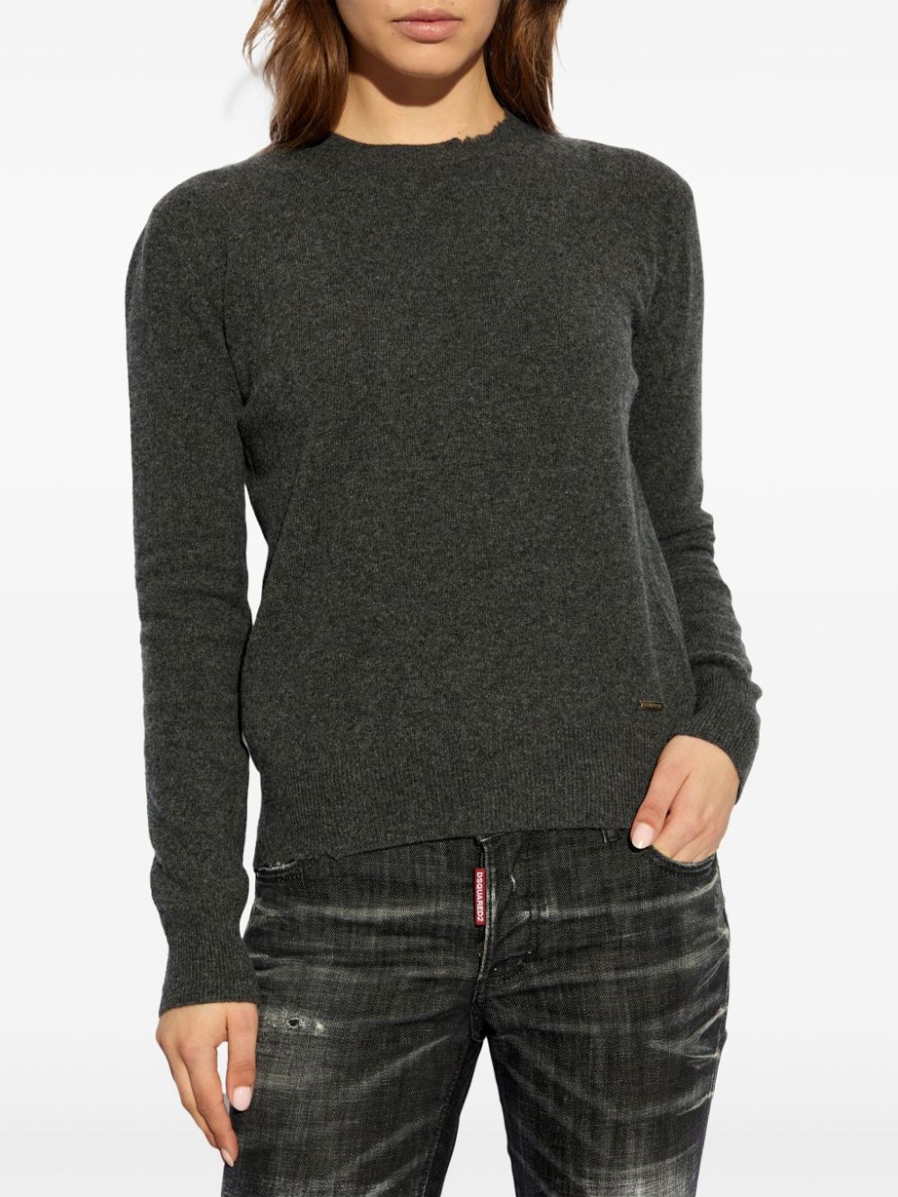 crew-neck wool jumper - 3