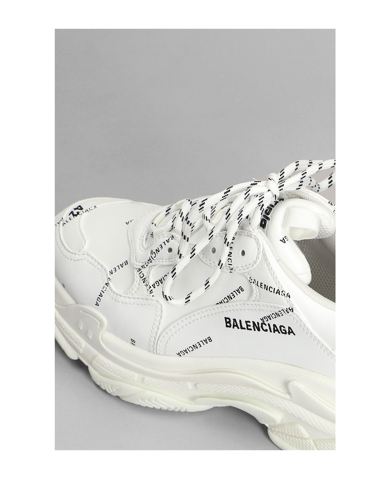 Triple S Sneakers In White Synthetic Fibers - 5