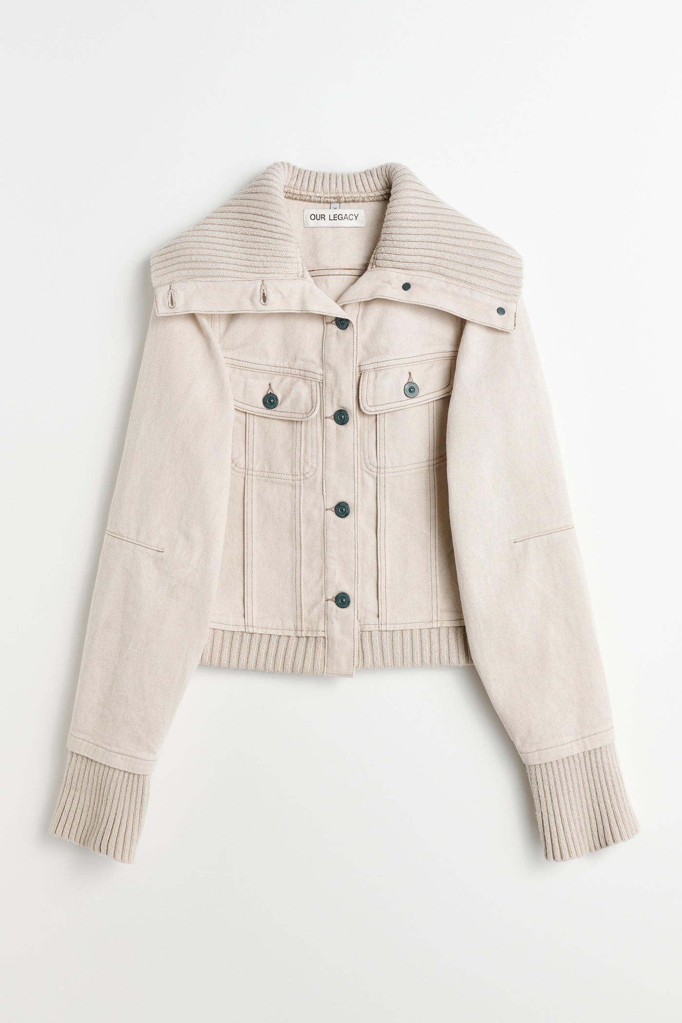 Knitted Lasso Jacket Ghost Attic Wash Denim - 1