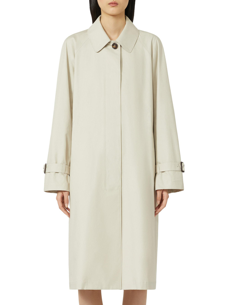 Women's Water Repellent Cotton Blend Trench Coat - Natural 3