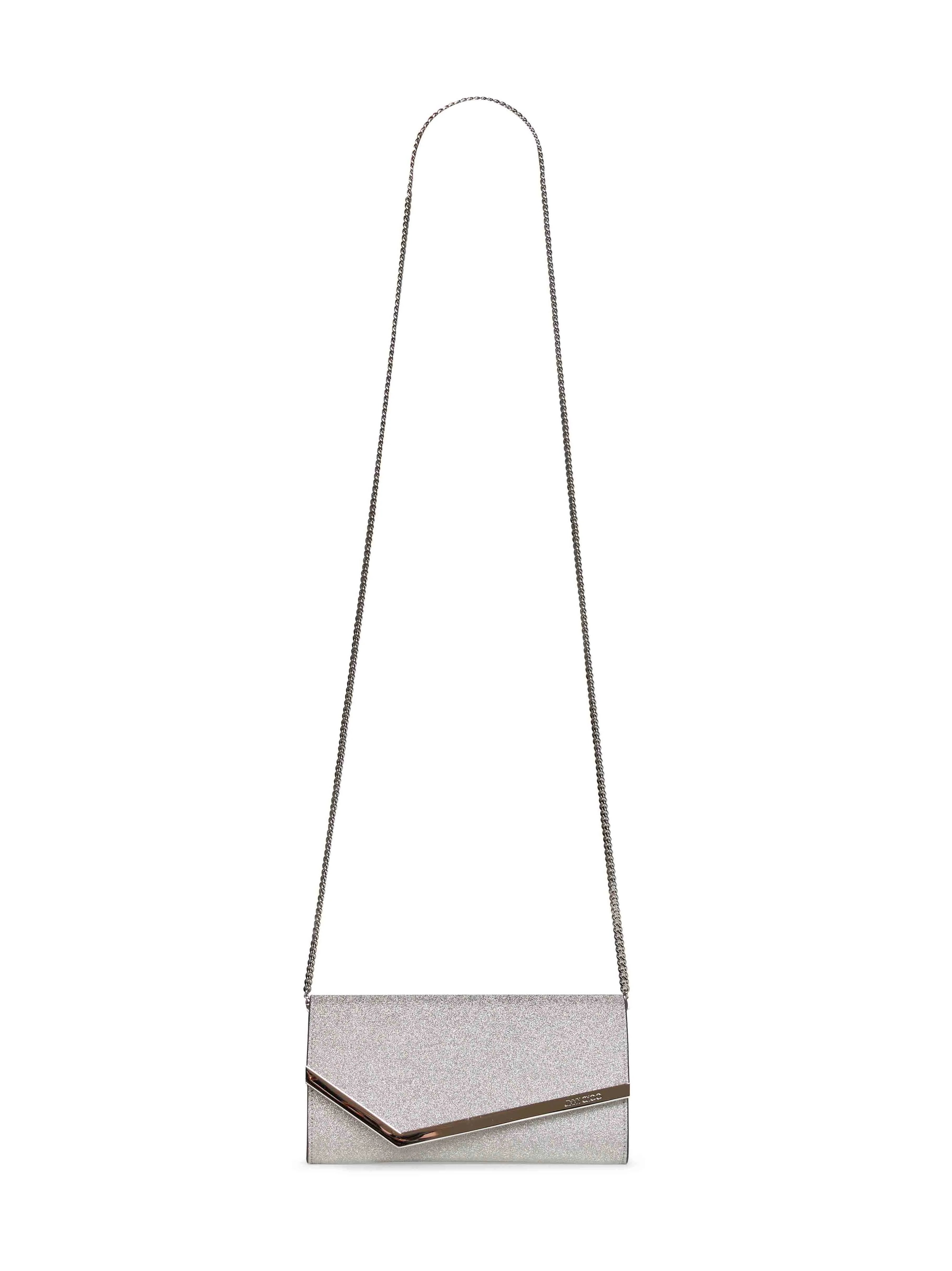 Silver Emmie chain clutch bag - 1