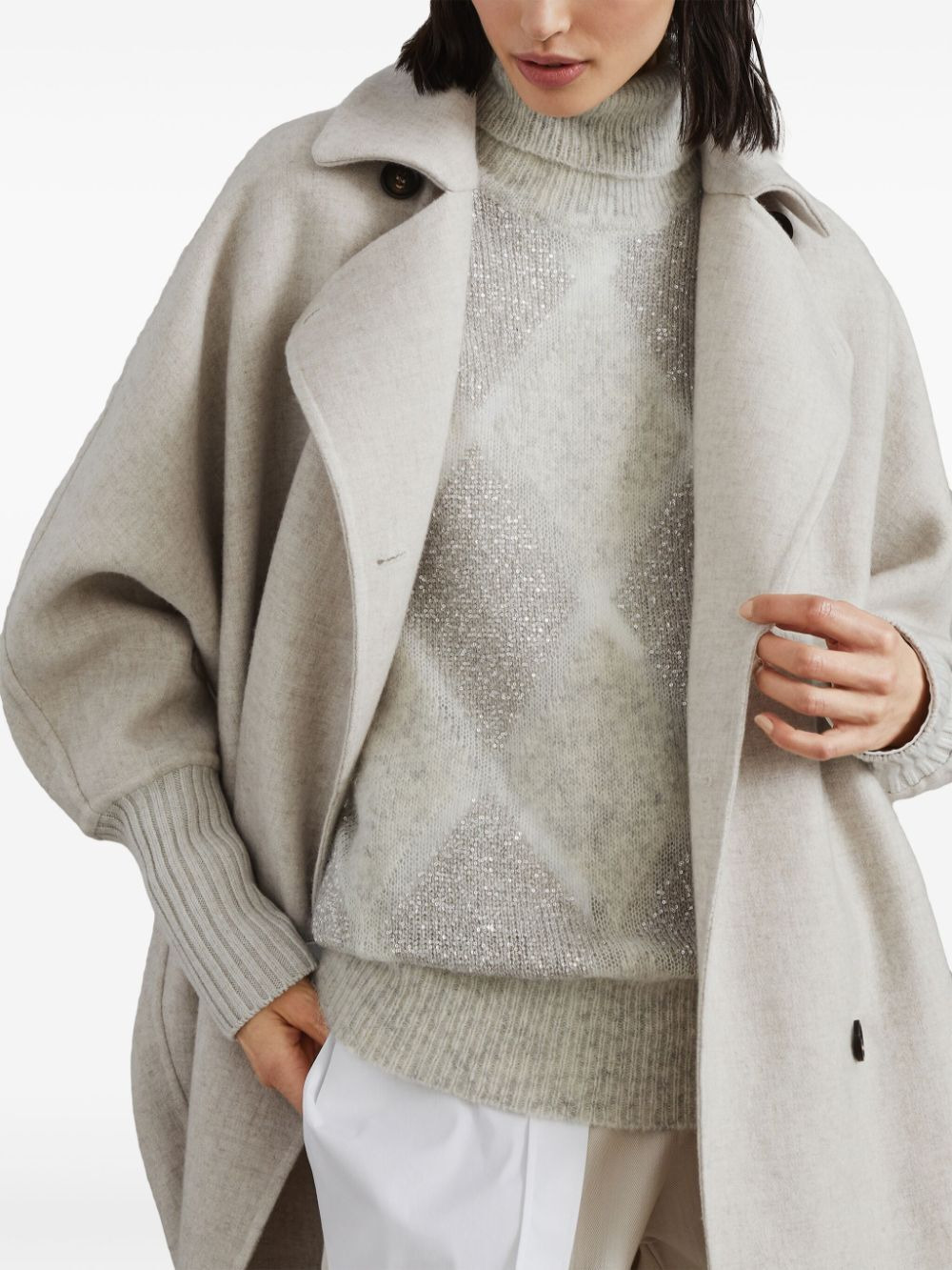 Brunello Cucinelli Women Over Peacoat Overcoat - 5