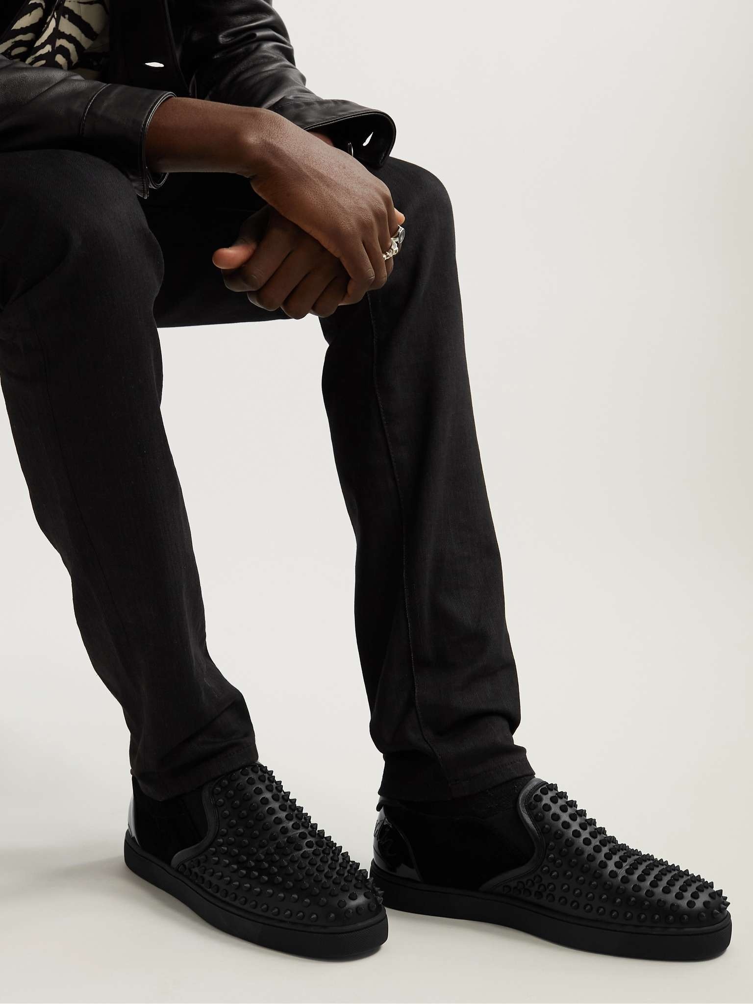 ルブタン 人気 スタッズ Fun Sailor Boat Spikes スニーカー Christian Louboutin Fun Sailor Boat Spikes BLACK | REVERSIBLE