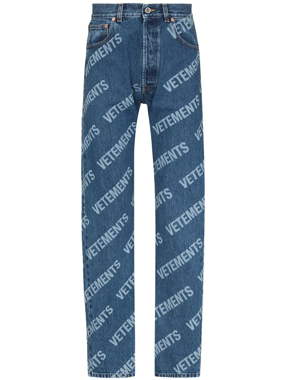 logo-print straight-leg jeans - 1