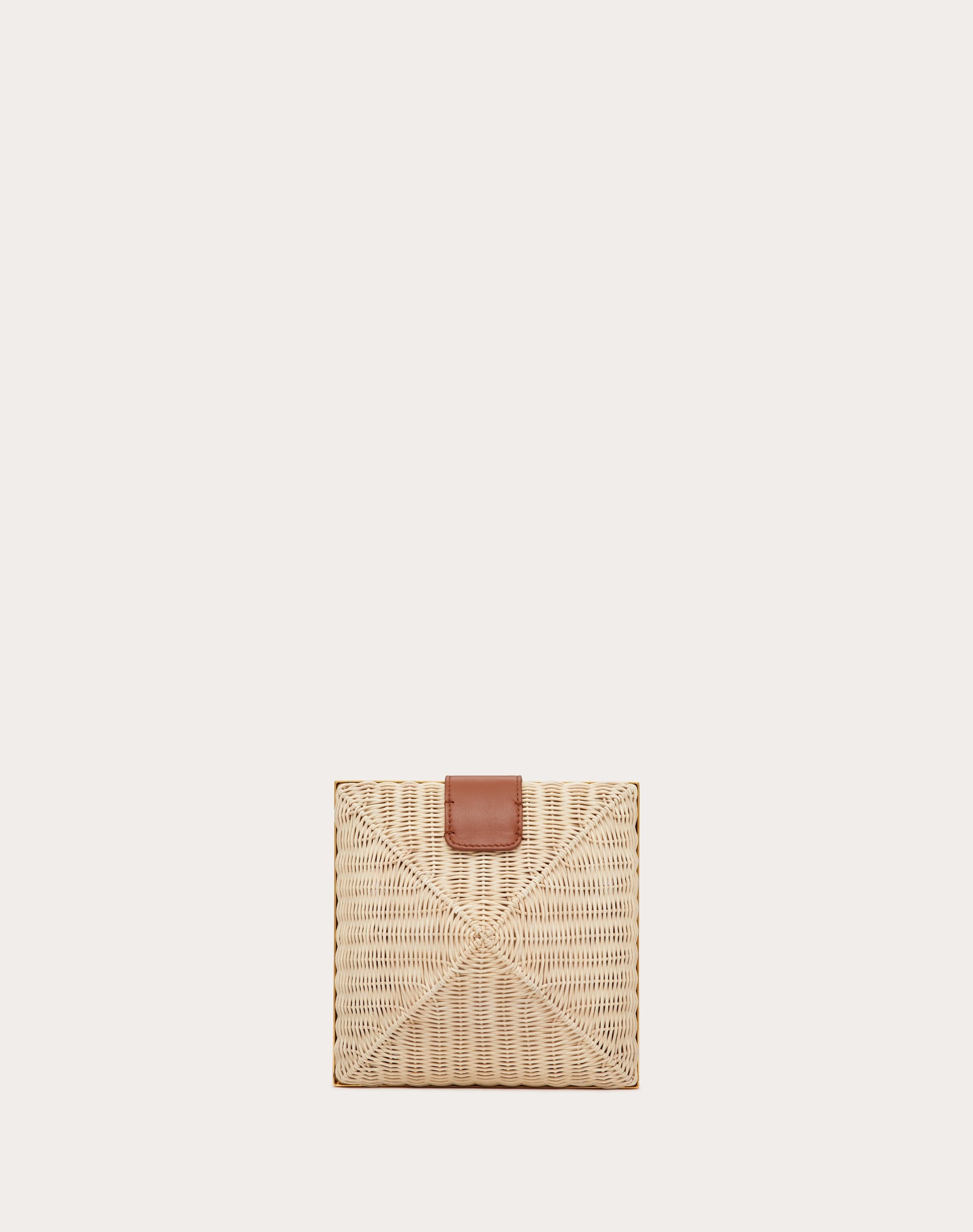 STUDDED WICKER CLUTCH BAG - 4