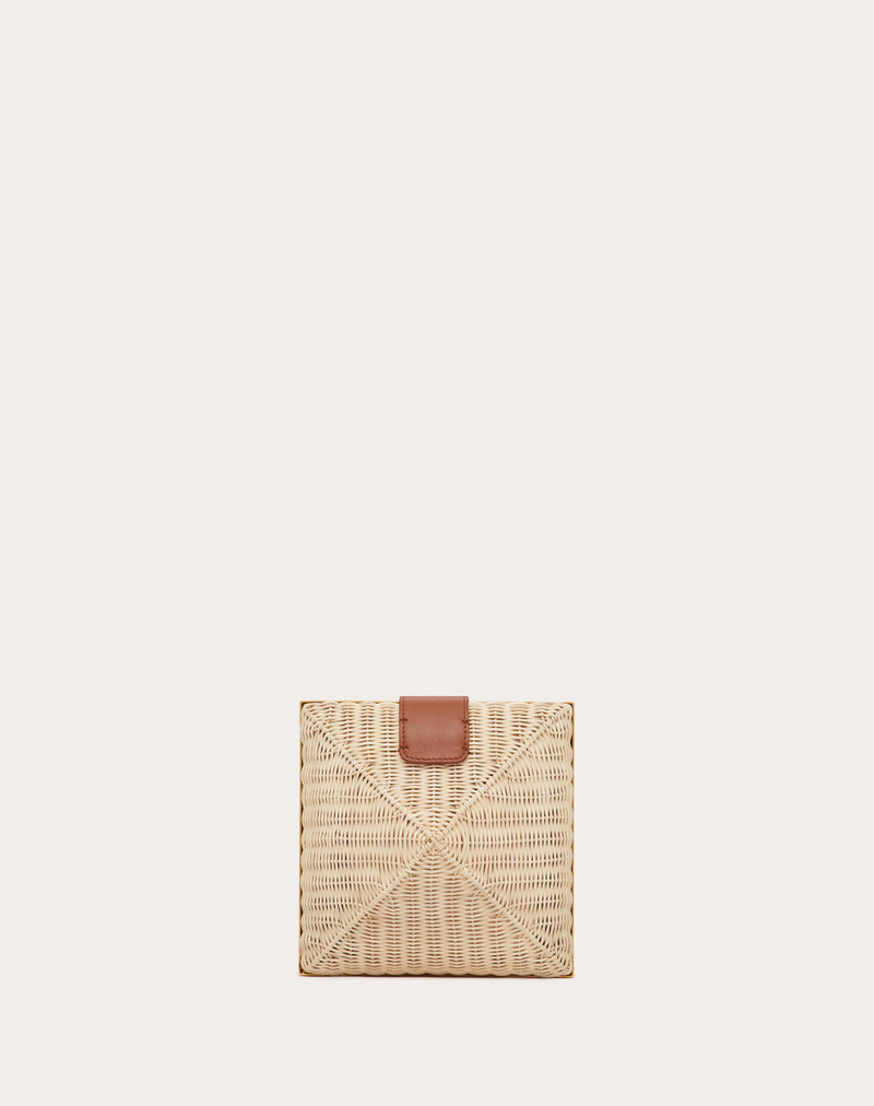 STUDDED WICKER CLUTCH BAG 4