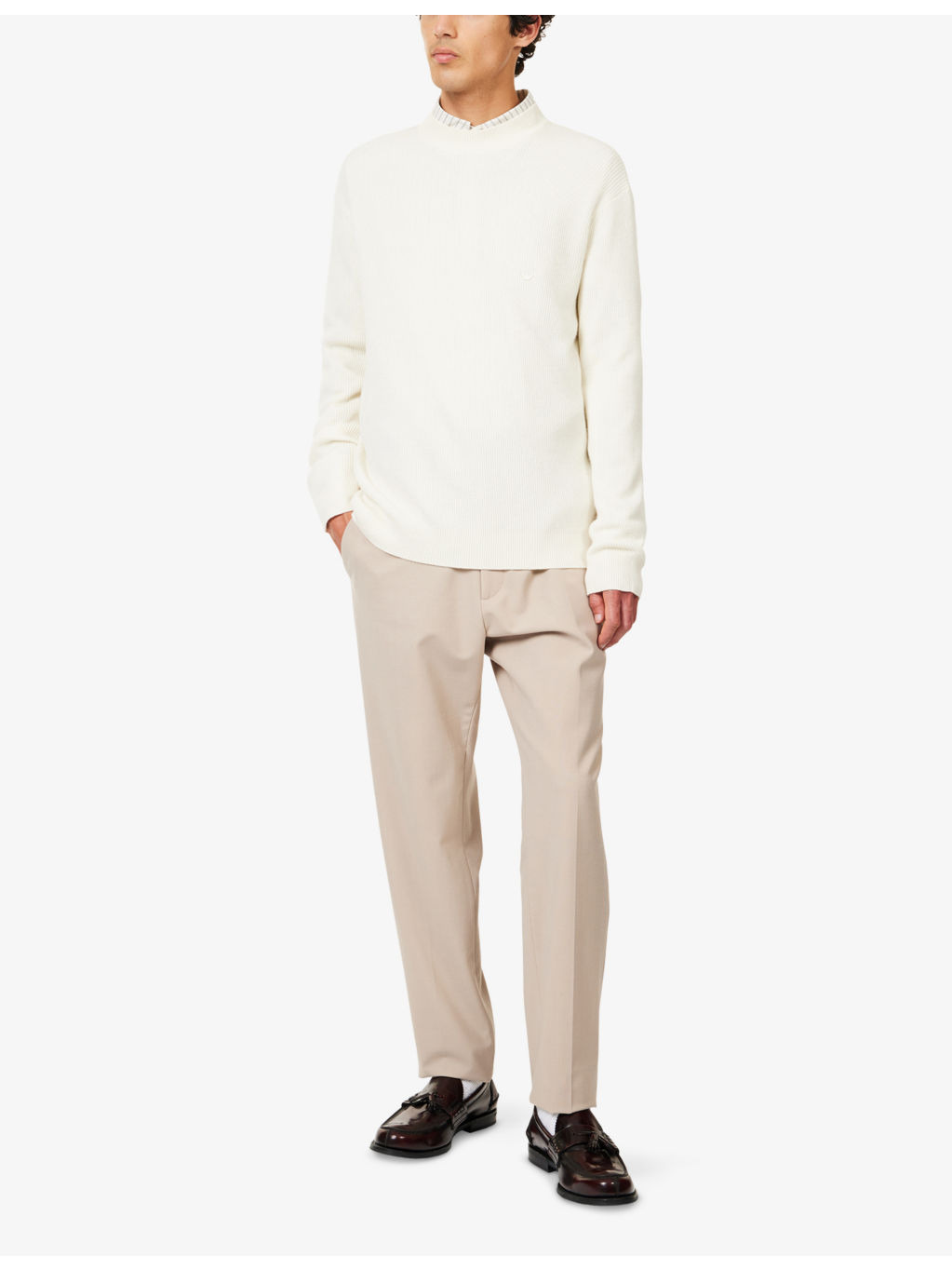 Embroidered-Logo Ribbed Wool-And-Cashmere Knit Jumper - 2