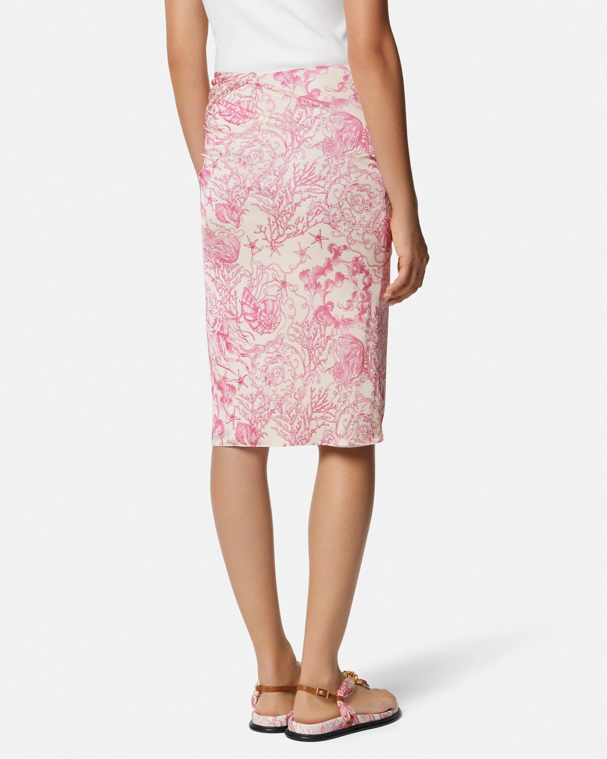 Underwater Barocco Draped Midi Skirt - 5