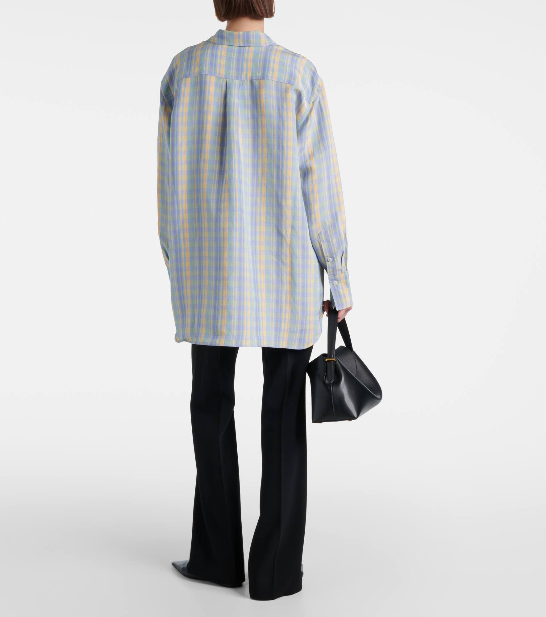 Checked linen shirt - 3