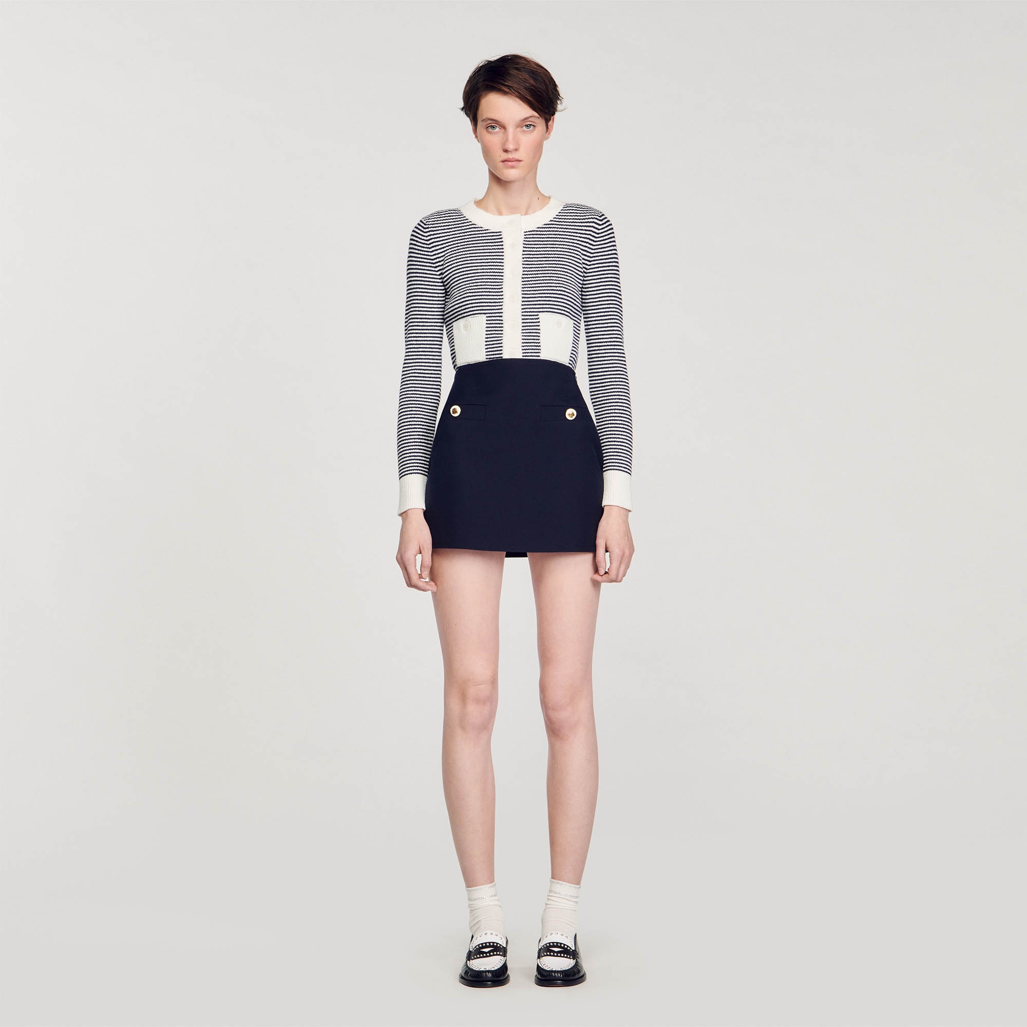 Short wool twill skirt - 3