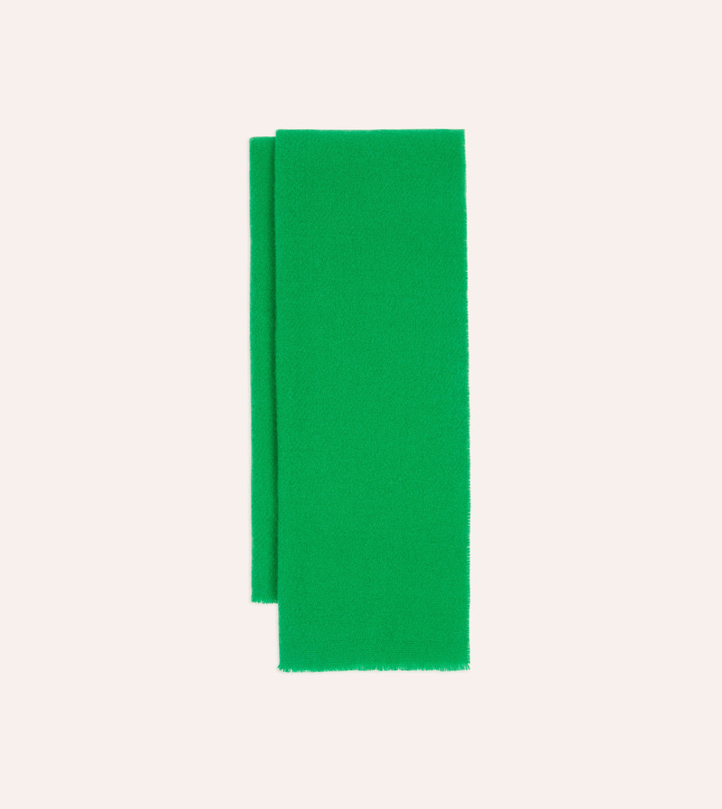 Green Solid Wool Scarf 1