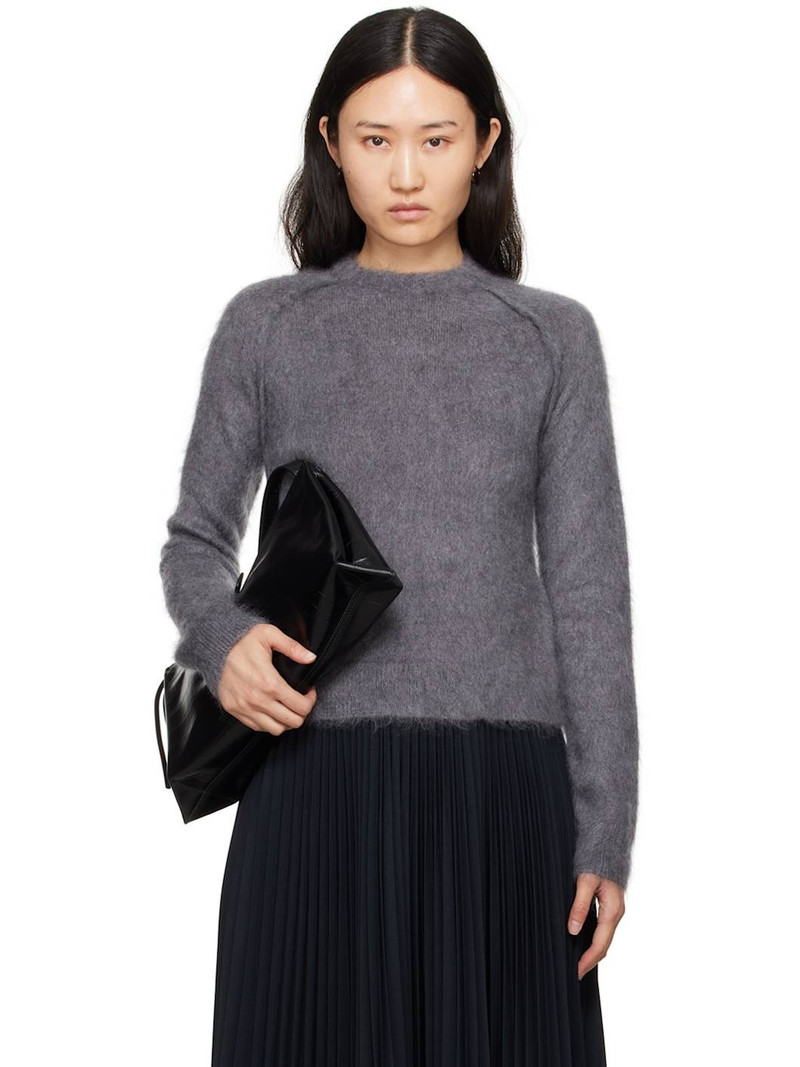 Gray Virgin Wool Brushed Sweater 1