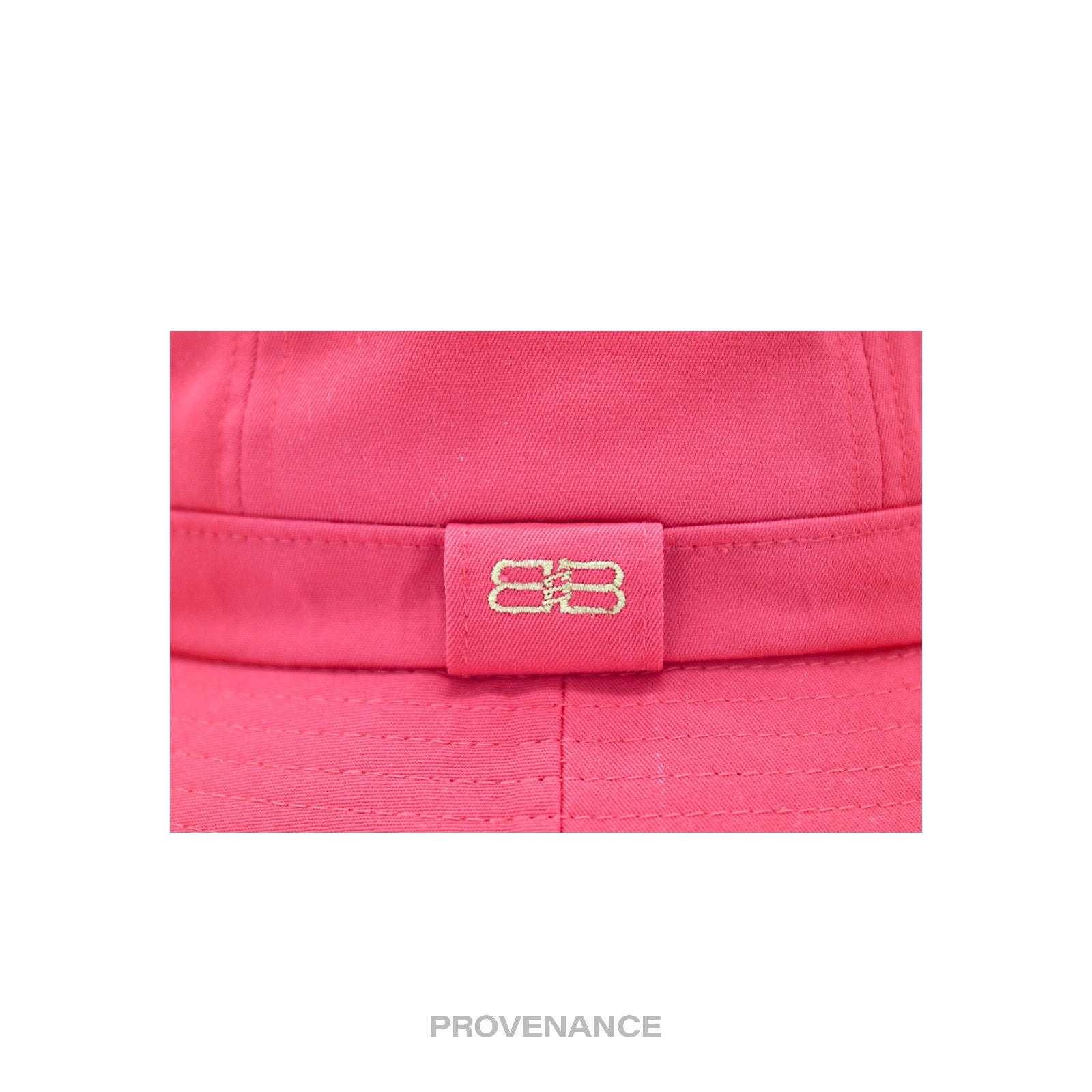 Balenciaga BB Logo Embroidered Bucket Hat - Red - 3