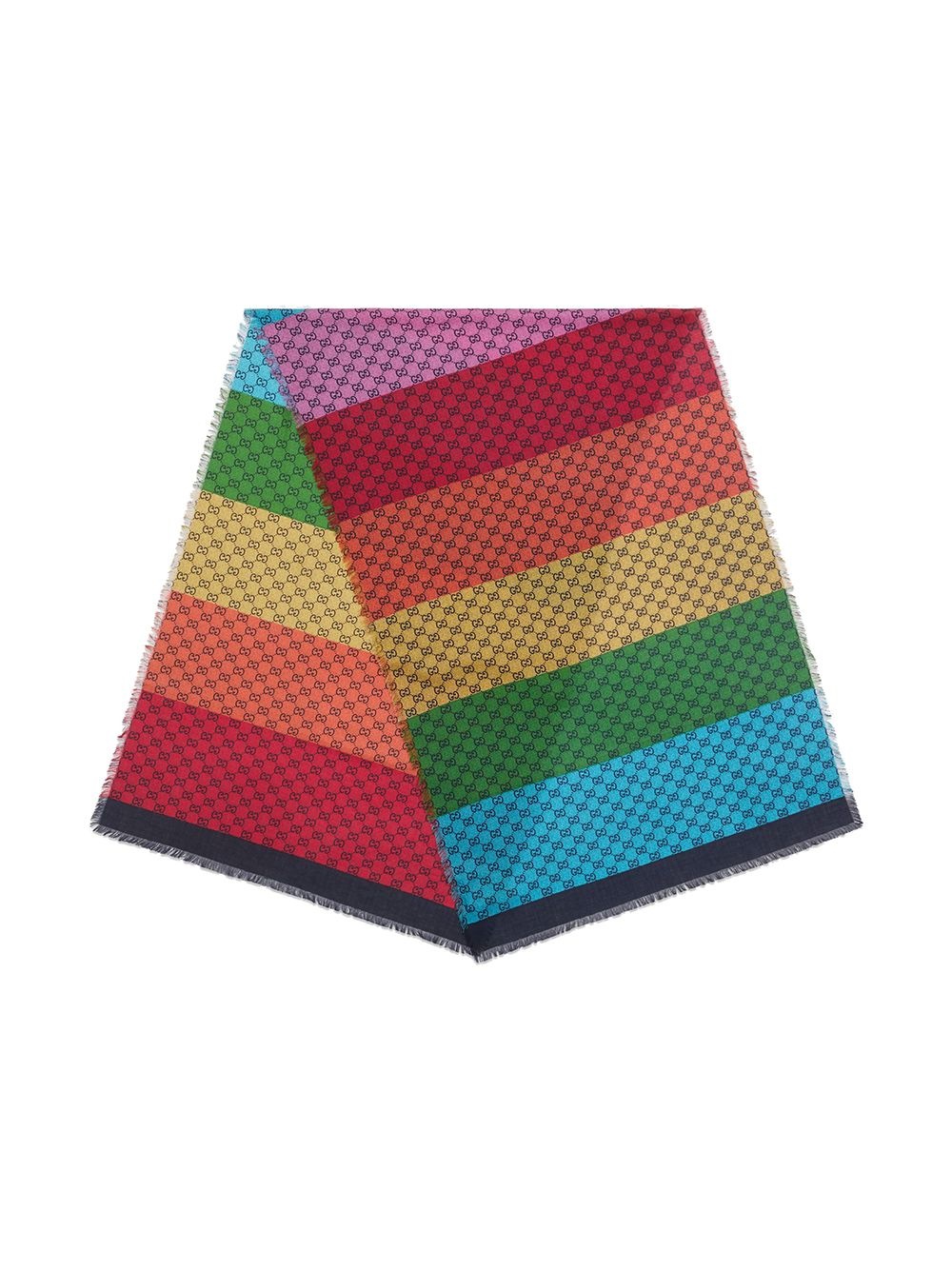 GG Multicolor cotton scarf - 3