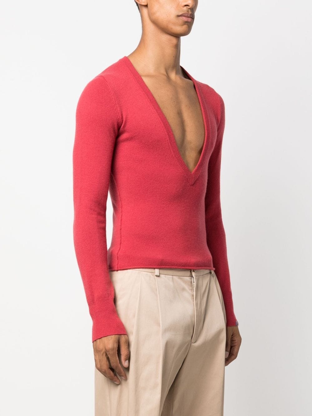 cashmere blend V-neck jumper - 4