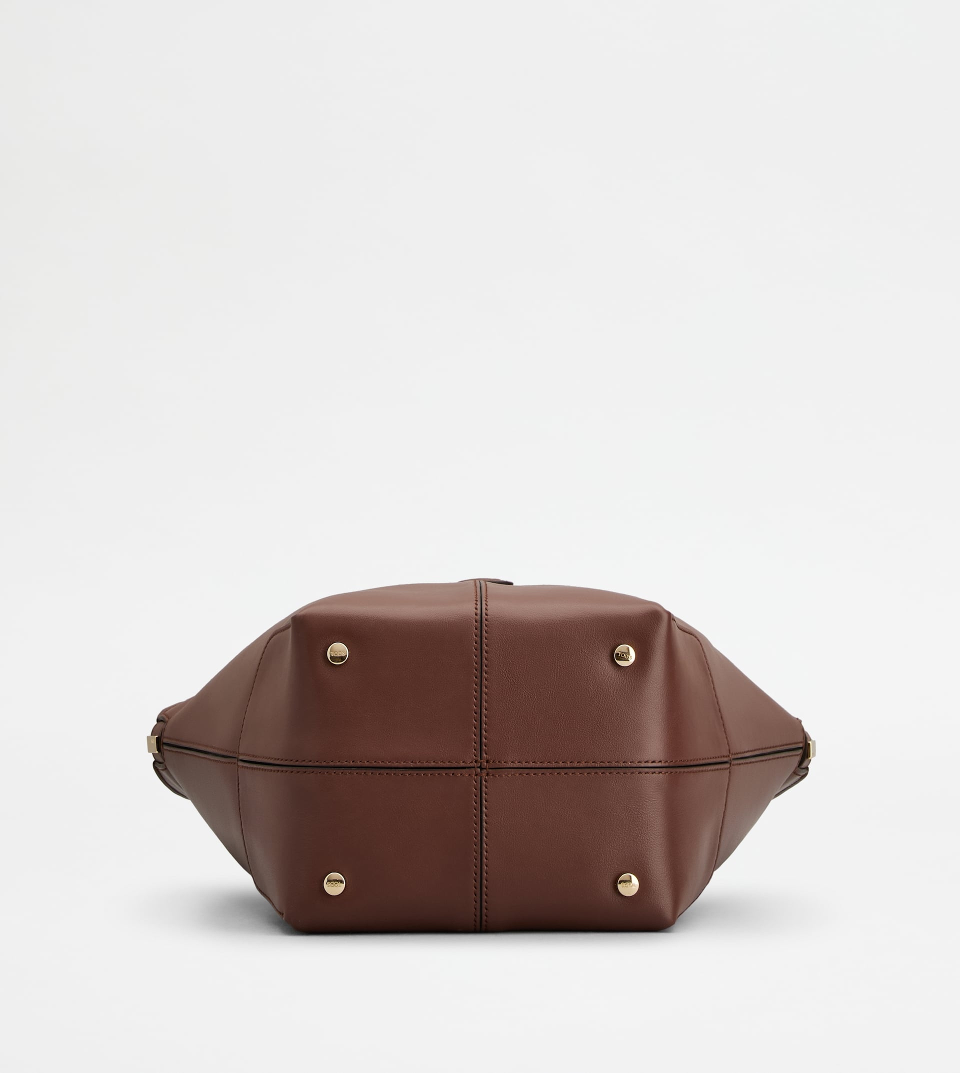 TOD'S DI BAG FOLIO SHOULDER BAG IN LEATHER SMALL - BROWN - 4