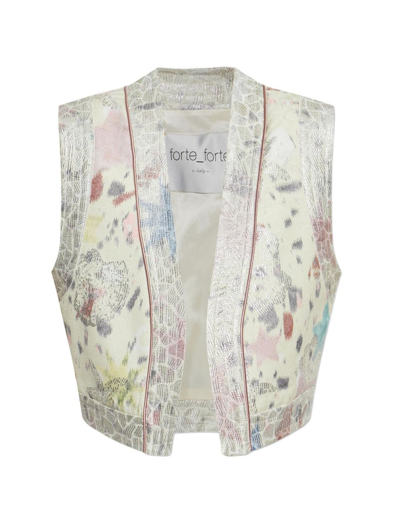 floral-print sleeveless waistcoat 1