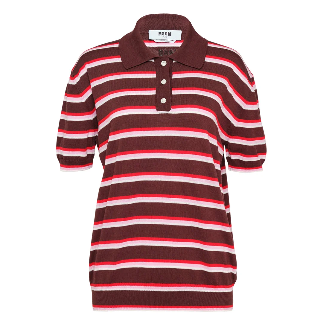 Striped Polo Sweater - 1