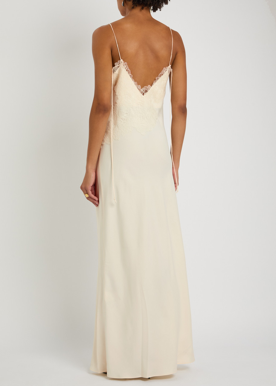 Rohe Lace-appliquéd Satin Maxi Slip Dress - 3