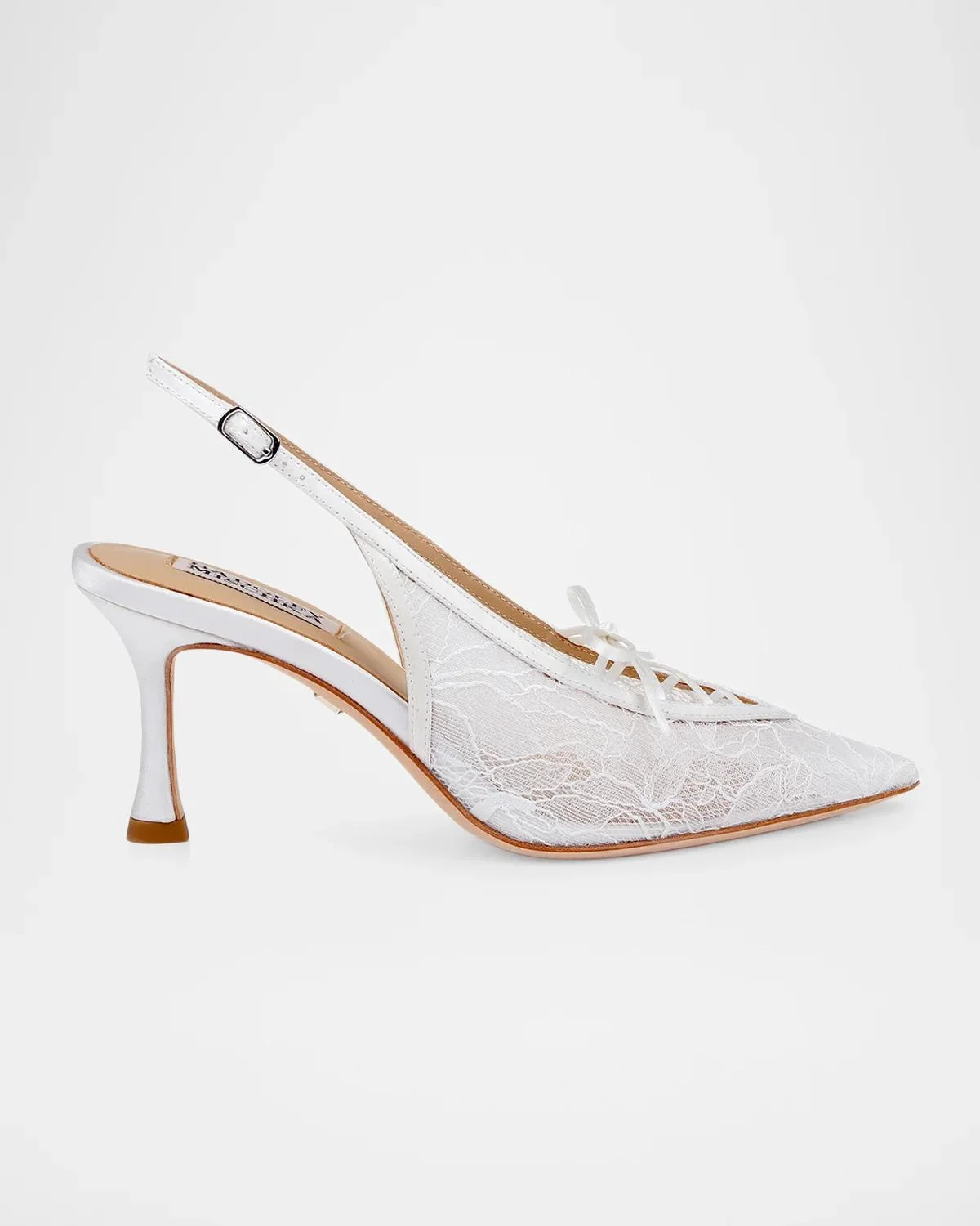 Raine 75MM Bow-Detail Lace Slingback Pumps - 1