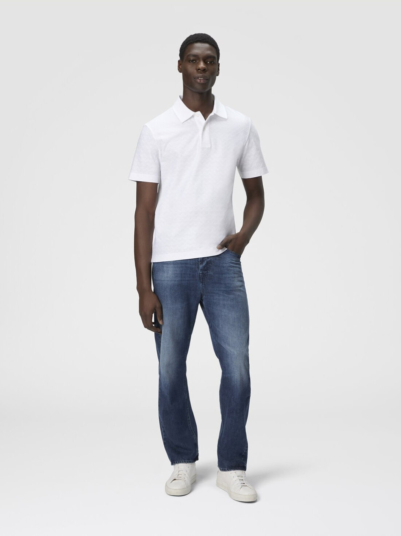 Missoni Tonal zigzag cotton jersey polo shirt outlook