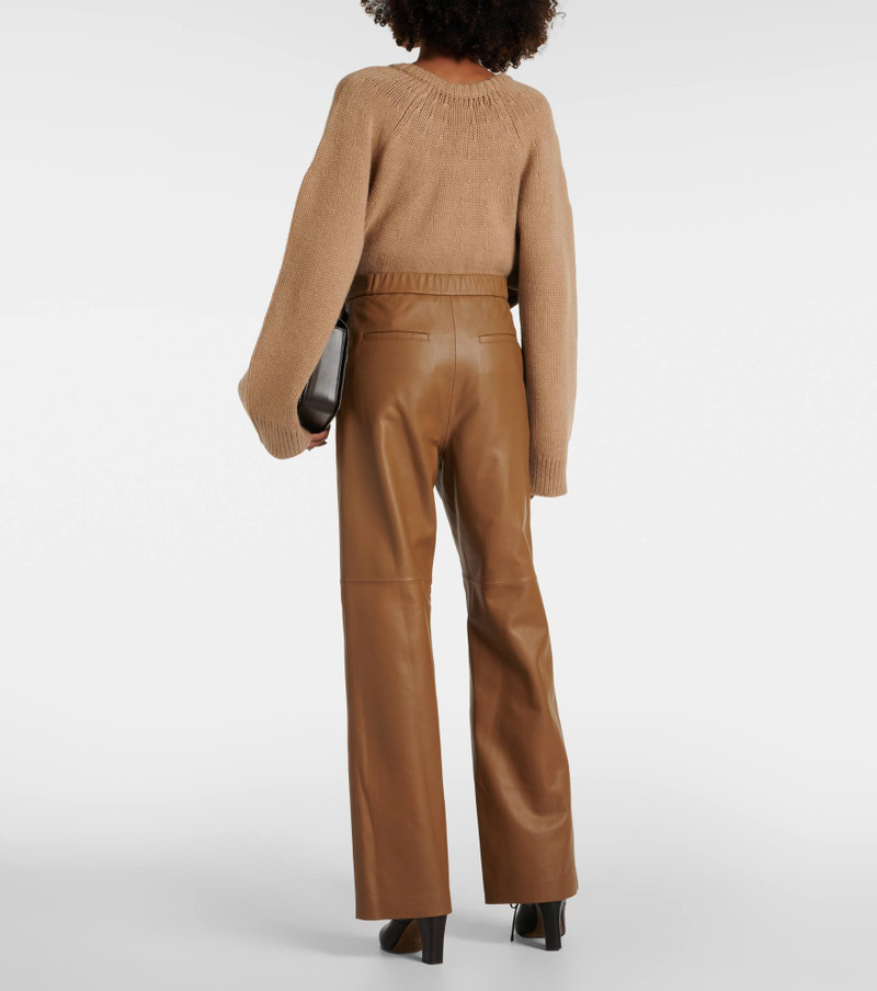 High-rise leather wide-leg pants 3