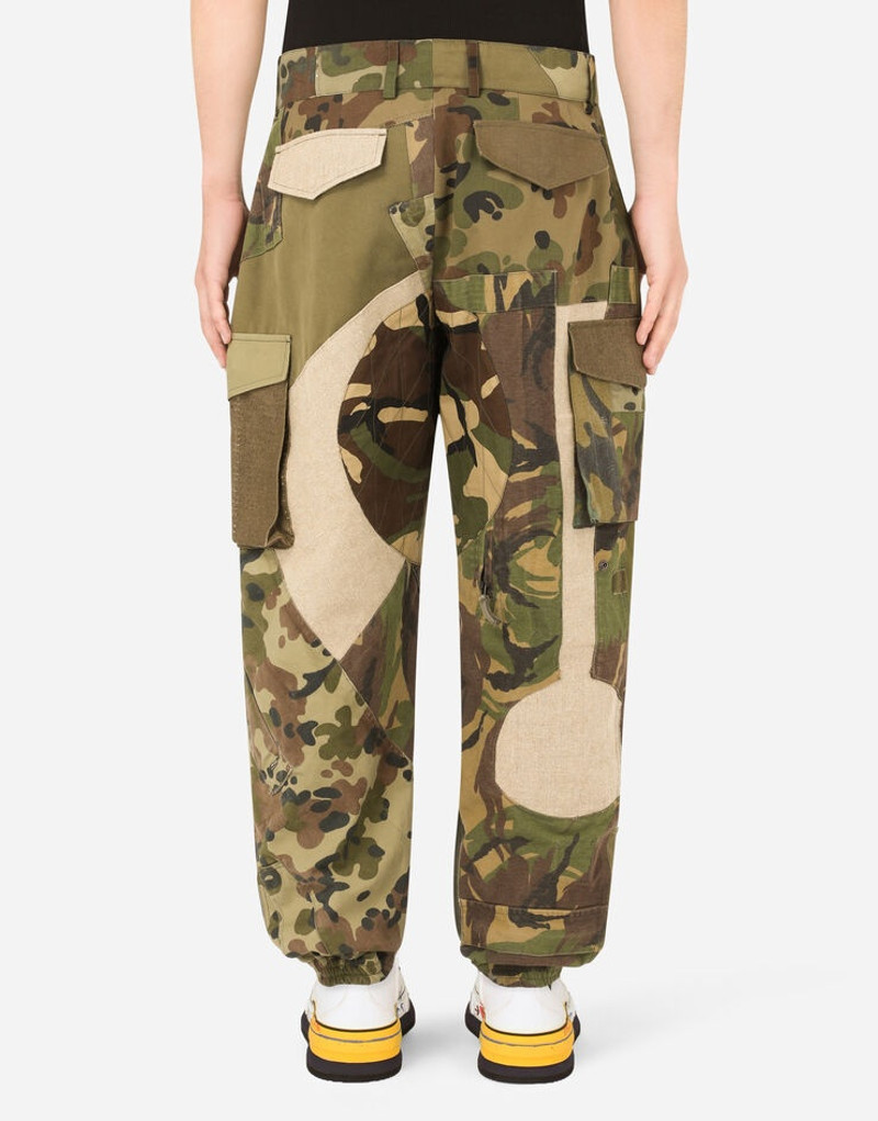 Patchwork cotton cargo pants 3