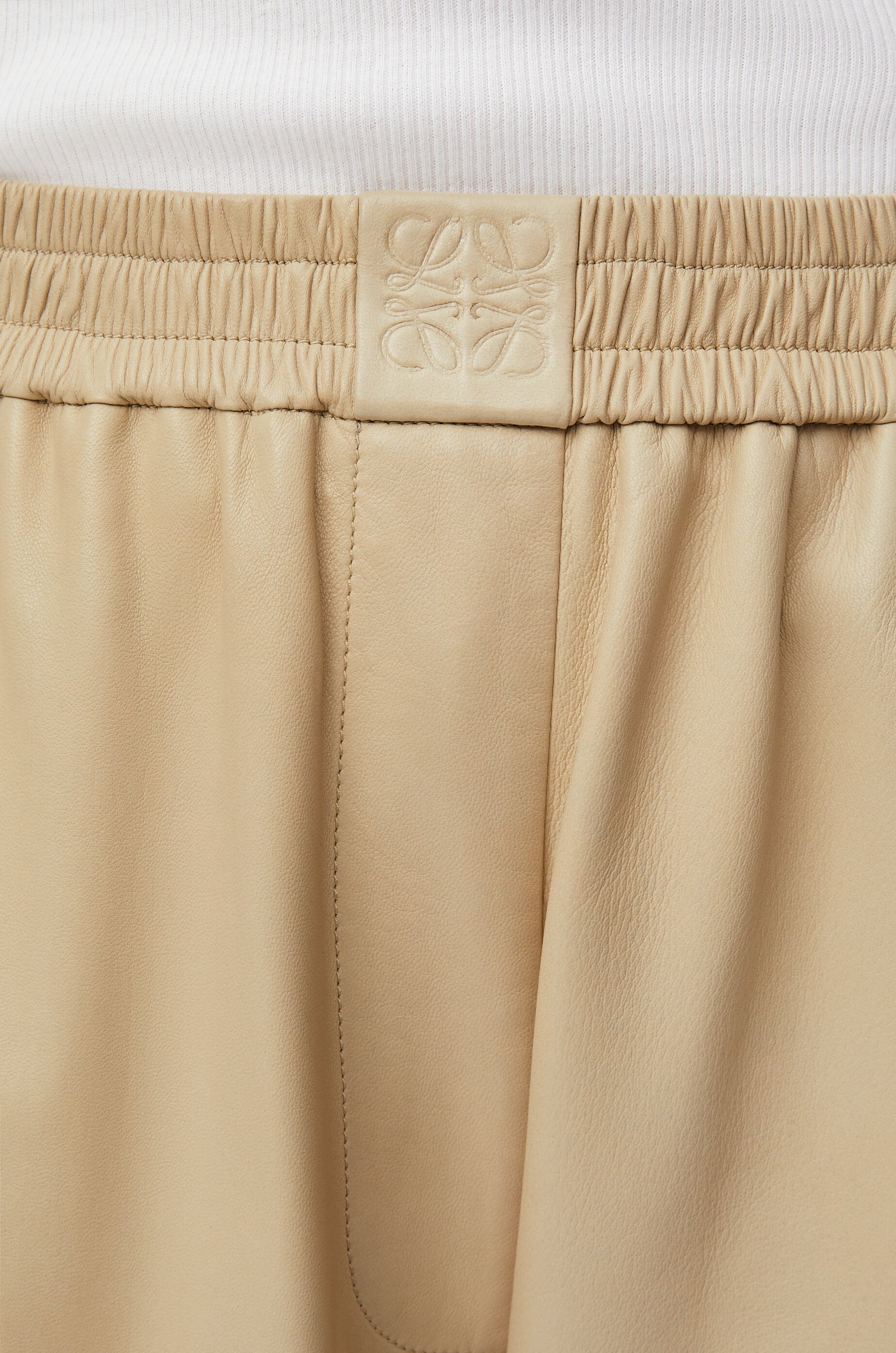Cropped trousers in nappa lambskin and suede goatskin - 5