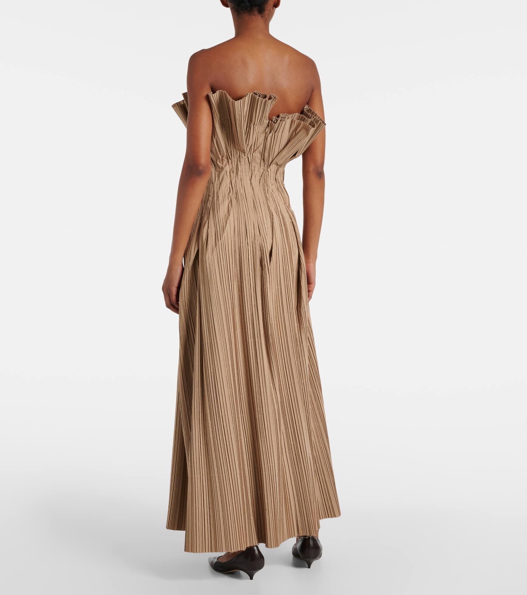 Cristel pleated poplin bustier gown - 3