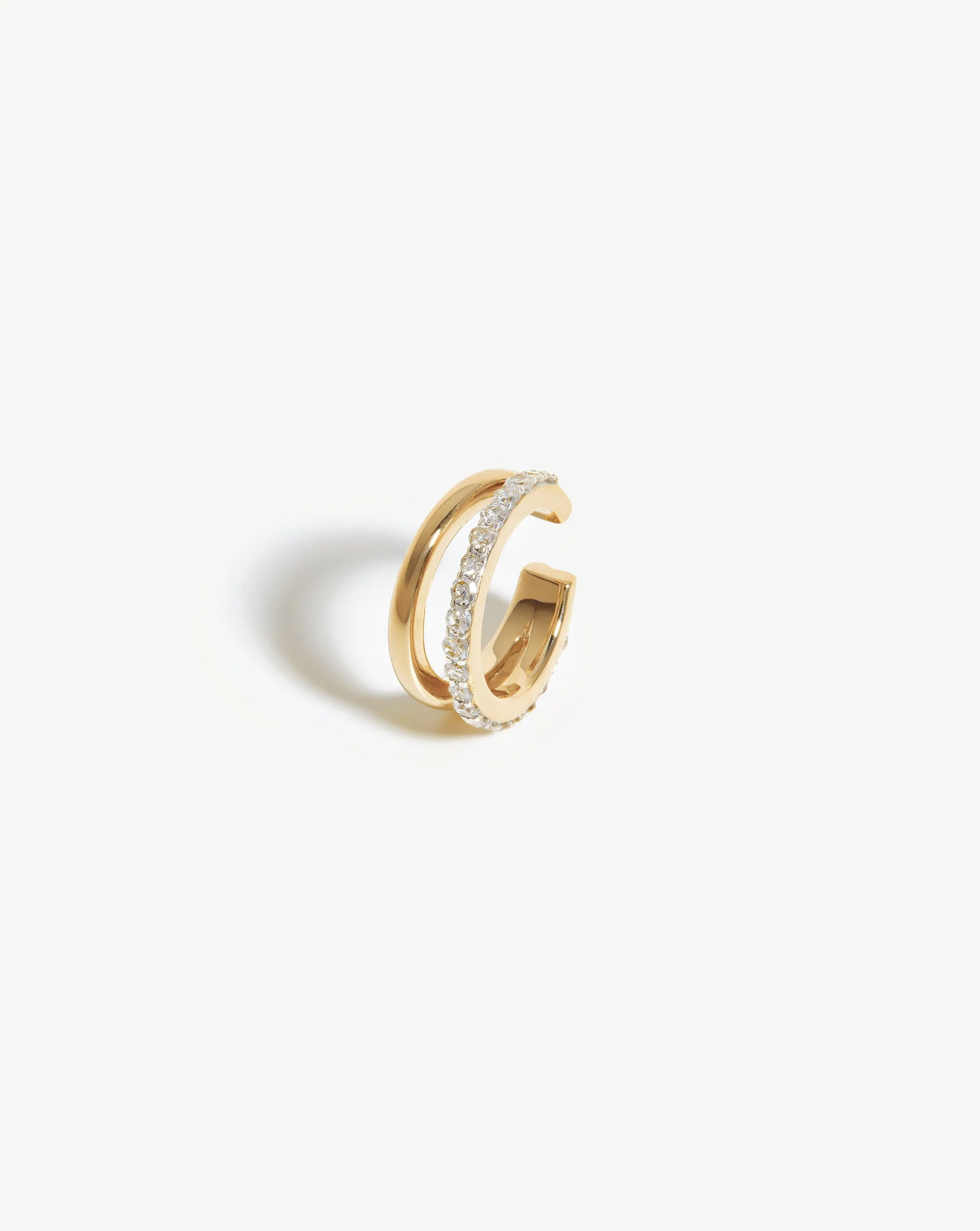 Solid Gold Diamond Double Ear Cuff - 1