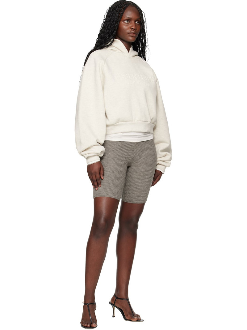 ESSENTIALS Gray Holiday Embossed 90s Raglan Hoodie outlook